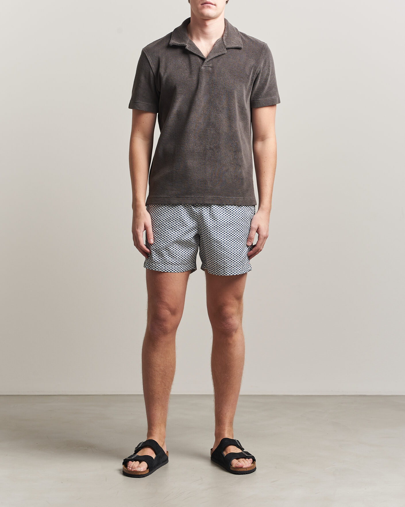 Hombres | Polos | Orlebar Brown | Terry Resort Polo Elephant Grey