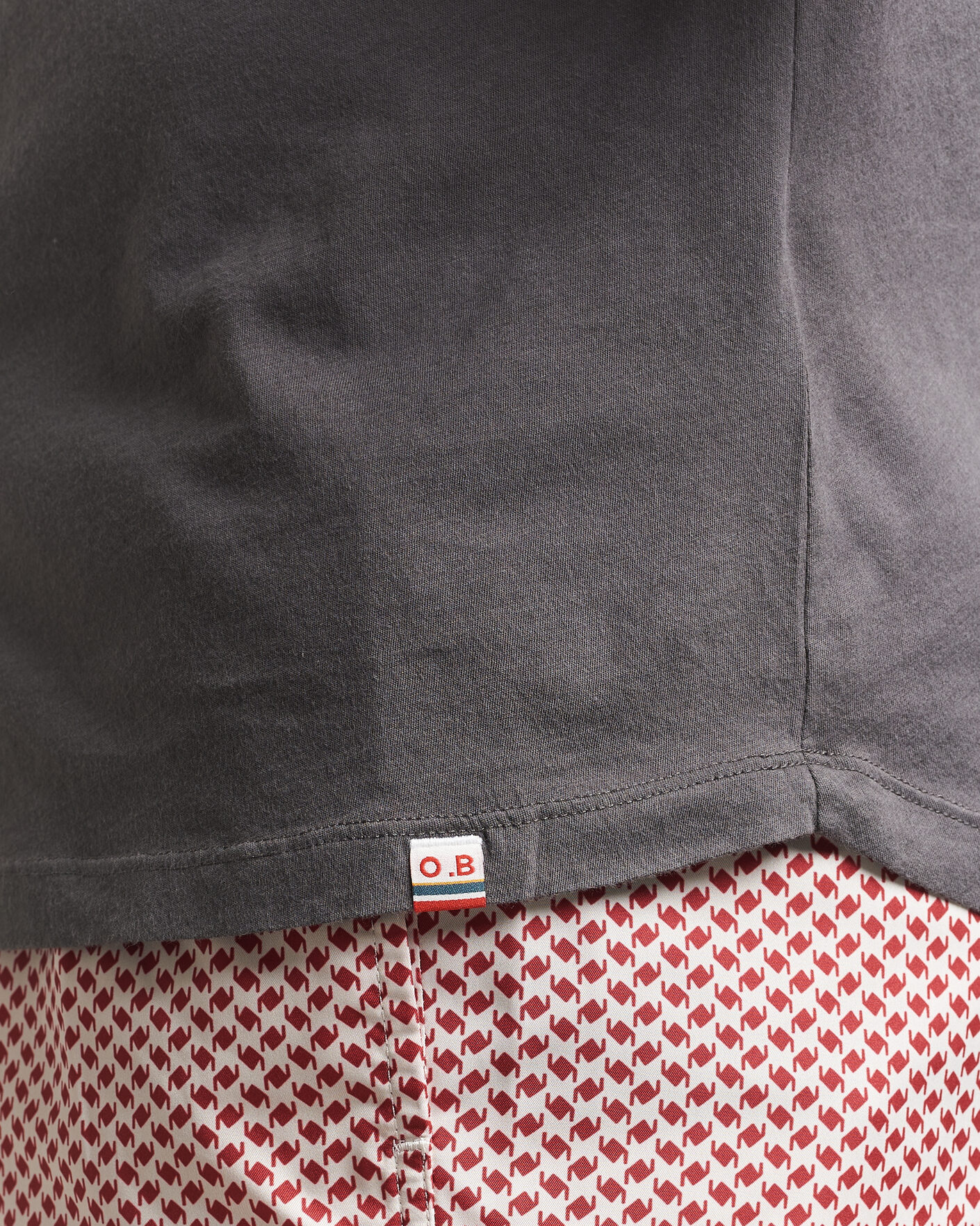 Hombres | Camisetas | Orlebar Brown | OB Crew T-Shirt Elephant Grey