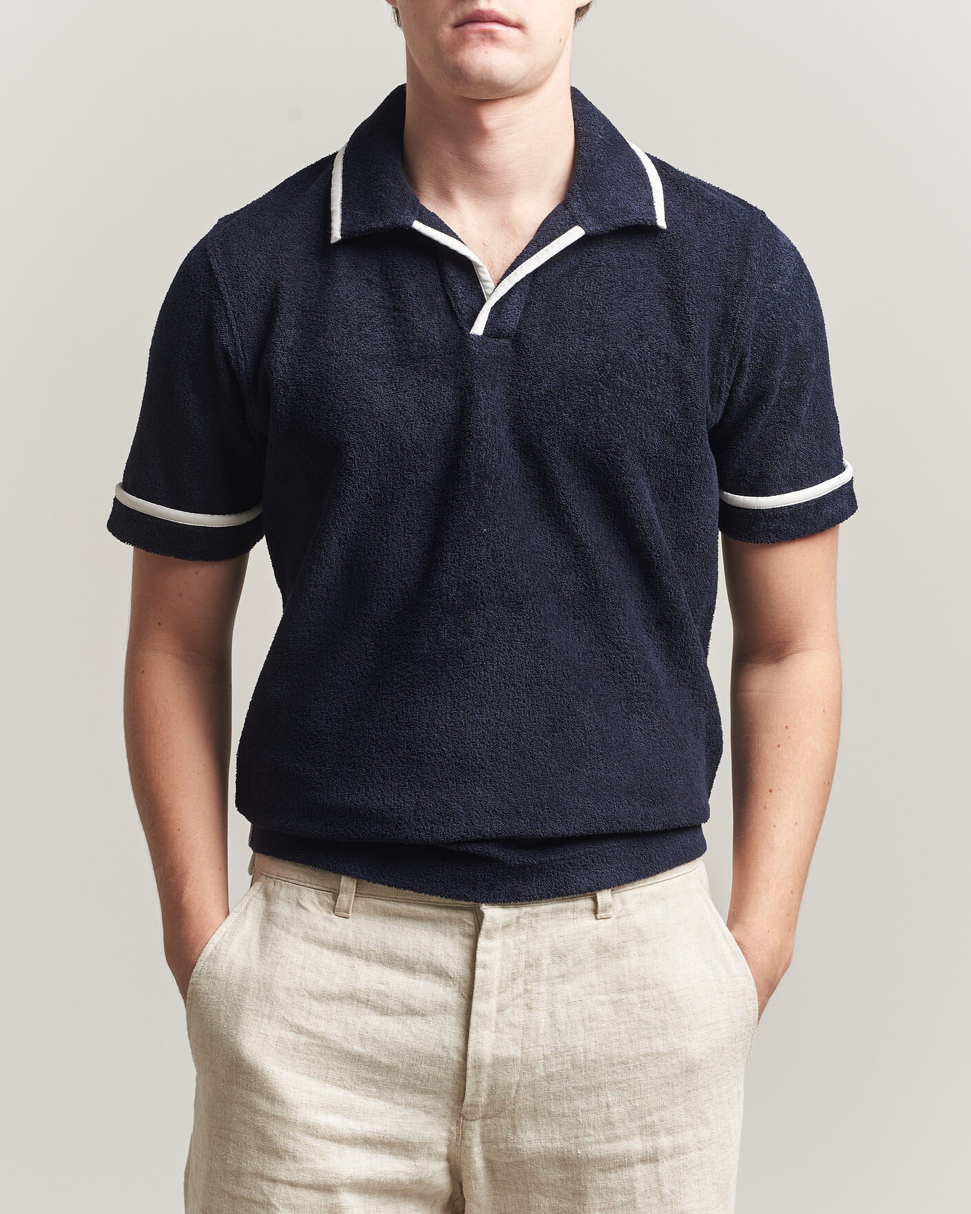 Hombres | Polos | Orlebar Brown | Ellery Towelling Polo Night Iris