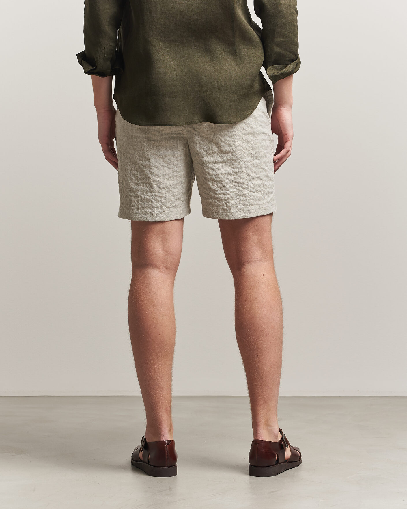 Hombres | Pantalones cortos | Orlebar Brown | Alex Sereno Herringbone Shorts Light Dijon