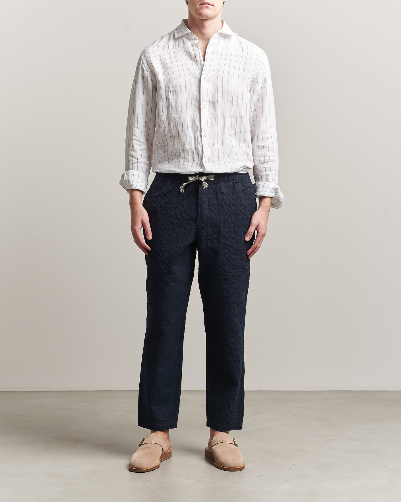 Hombres | Pantalones | Orlebar Brown | Sonoran Sereno Herringbone Trousers Night Iris
