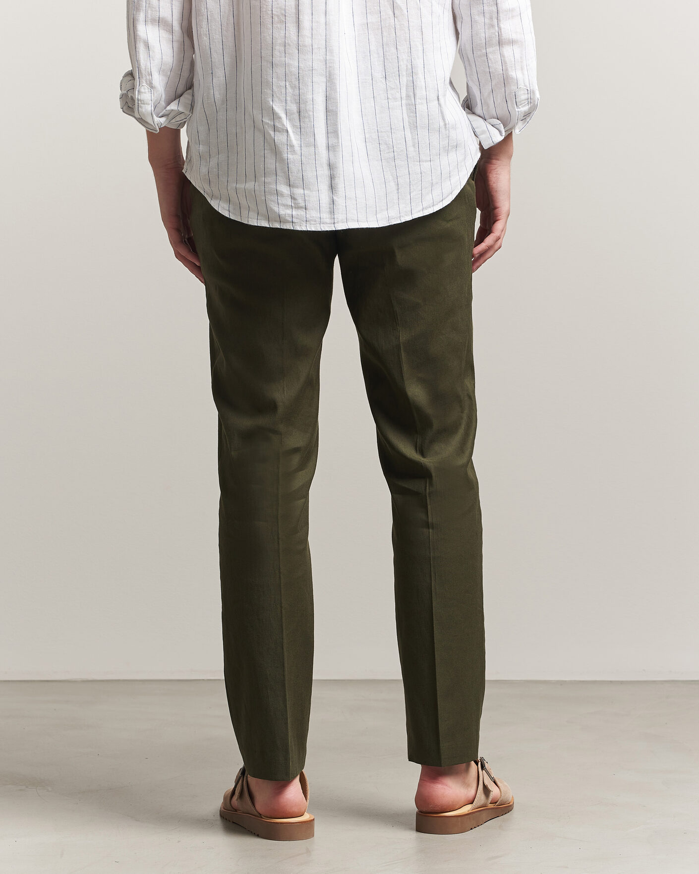 Hombres | Pantalones | Orlebar Brown | Ray Linen Pants Bayleaf Green