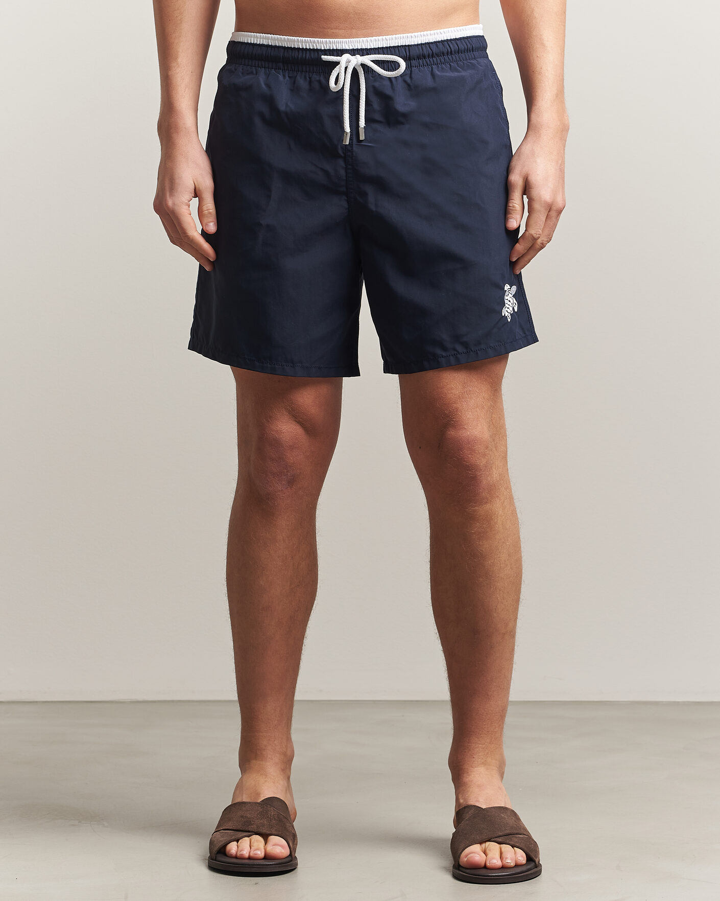 Hombres | Bañadores | Vilebrequin | Moka Swimshorts Marine/Blanc