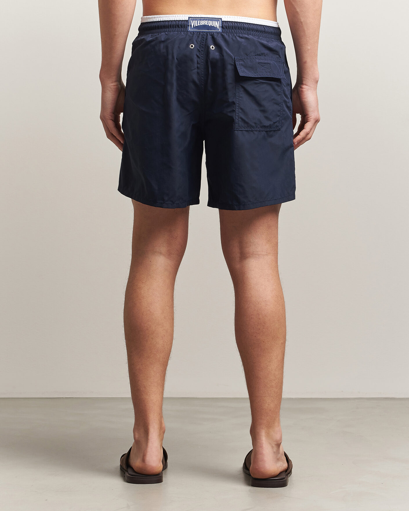 Hombres | Bañadores | Vilebrequin | Moka Swimshorts Marine/Blanc