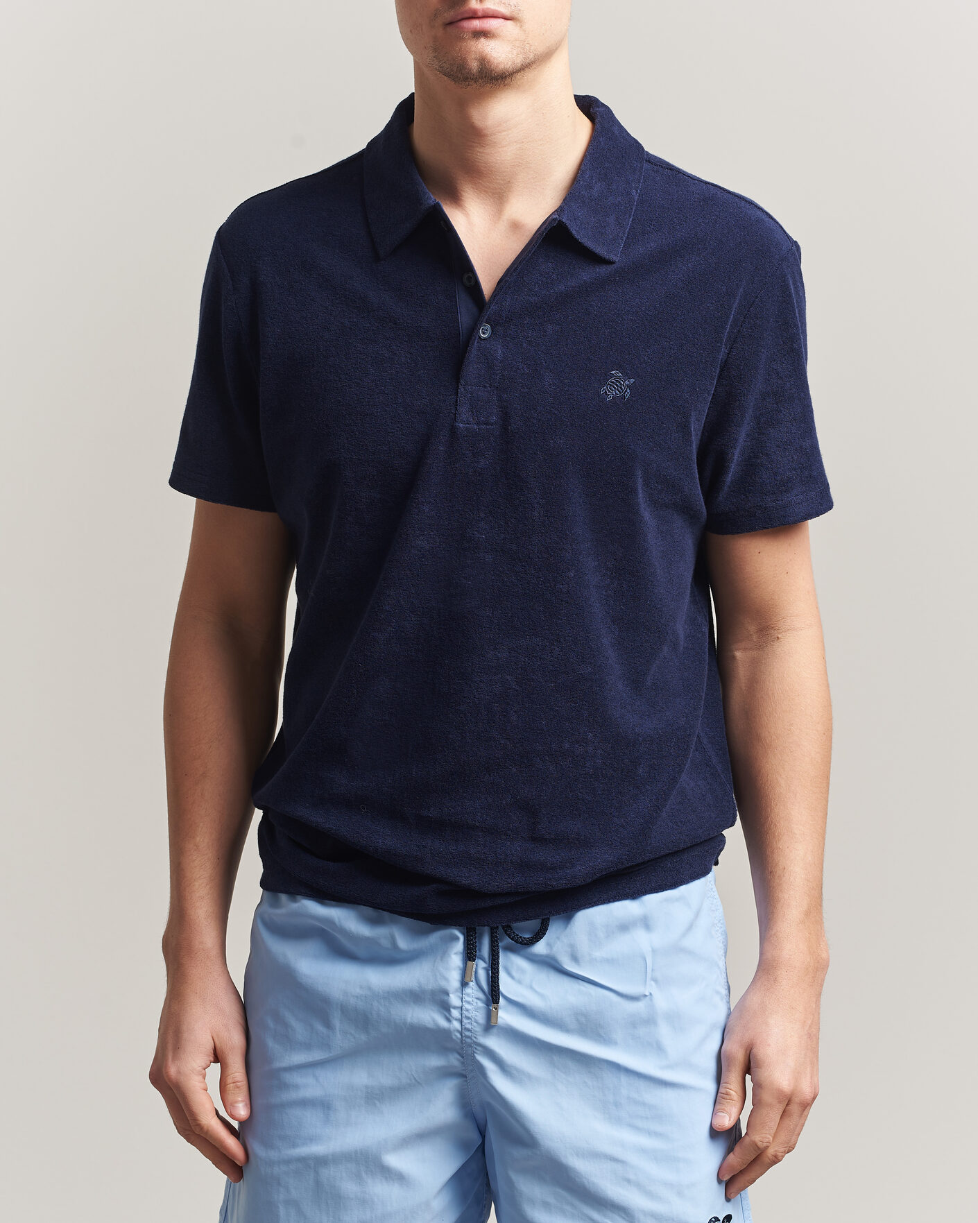 Hombres | Polos | Vilebrequin | Pheonix Terry Polo Bleu Marine
