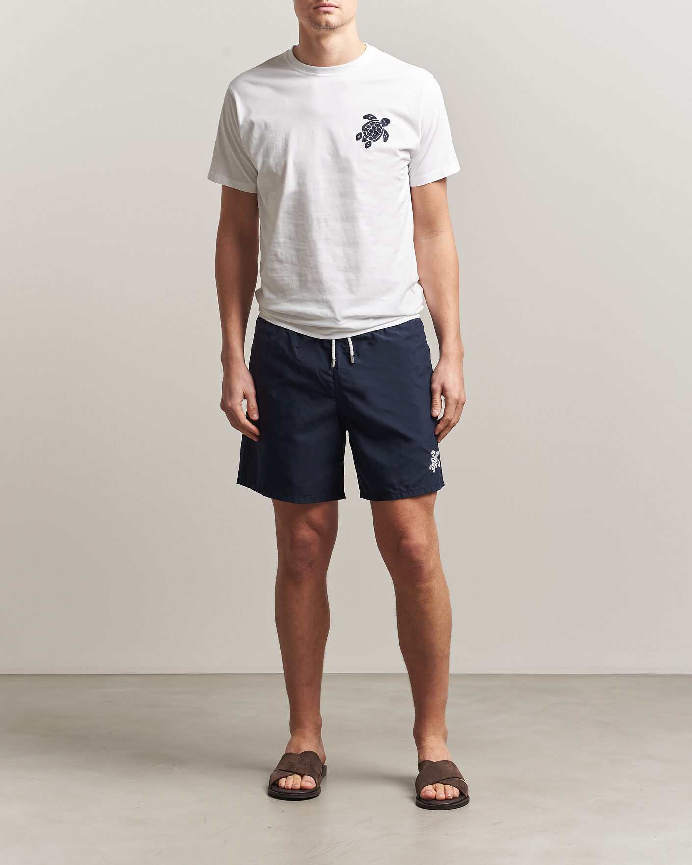 Hombres | Camisetas | Vilebrequin | Embroidered Crew Neck T-Shirt Blanc