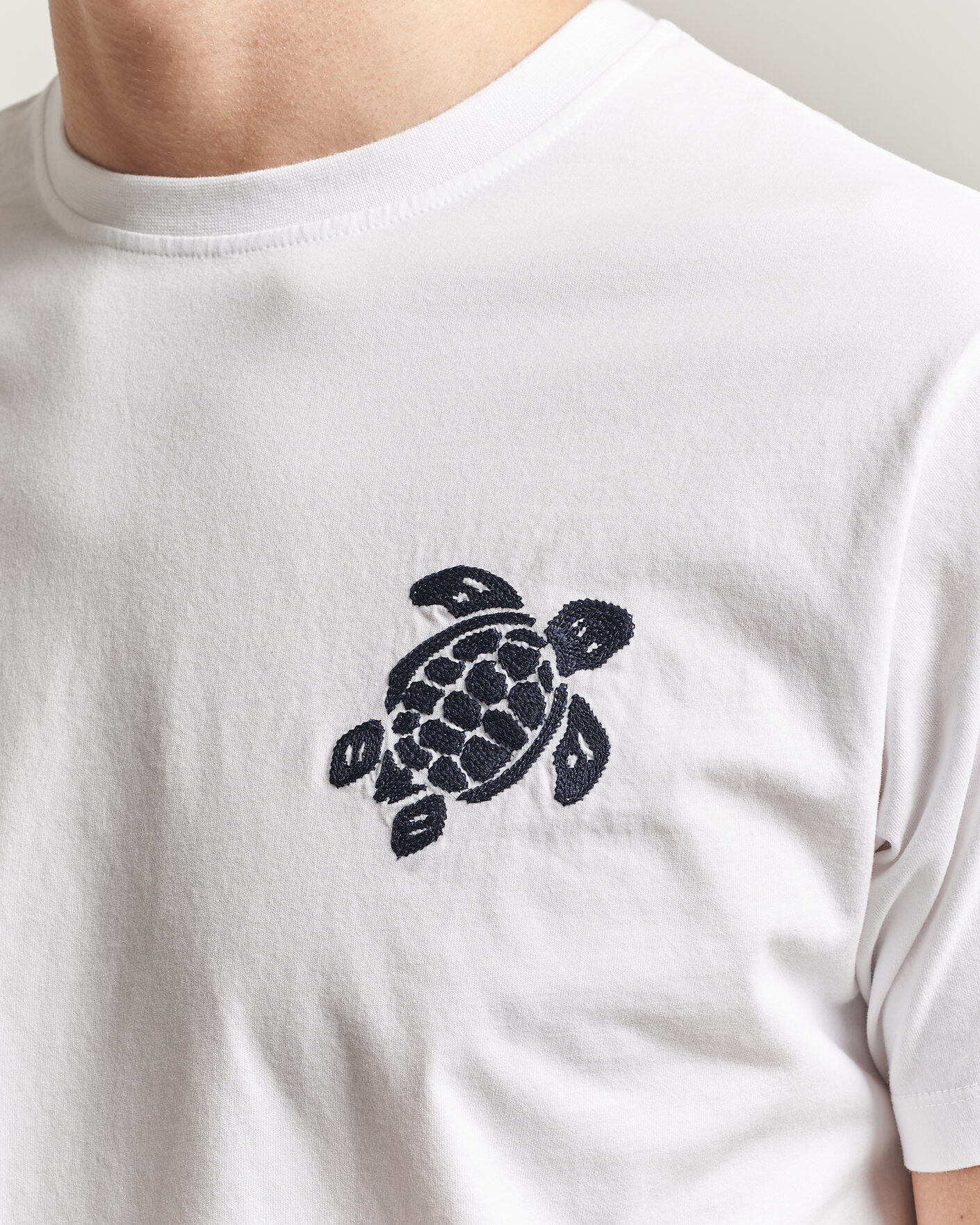 Hombres | Camisetas | Vilebrequin | Embroidered Crew Neck T-Shirt Blanc