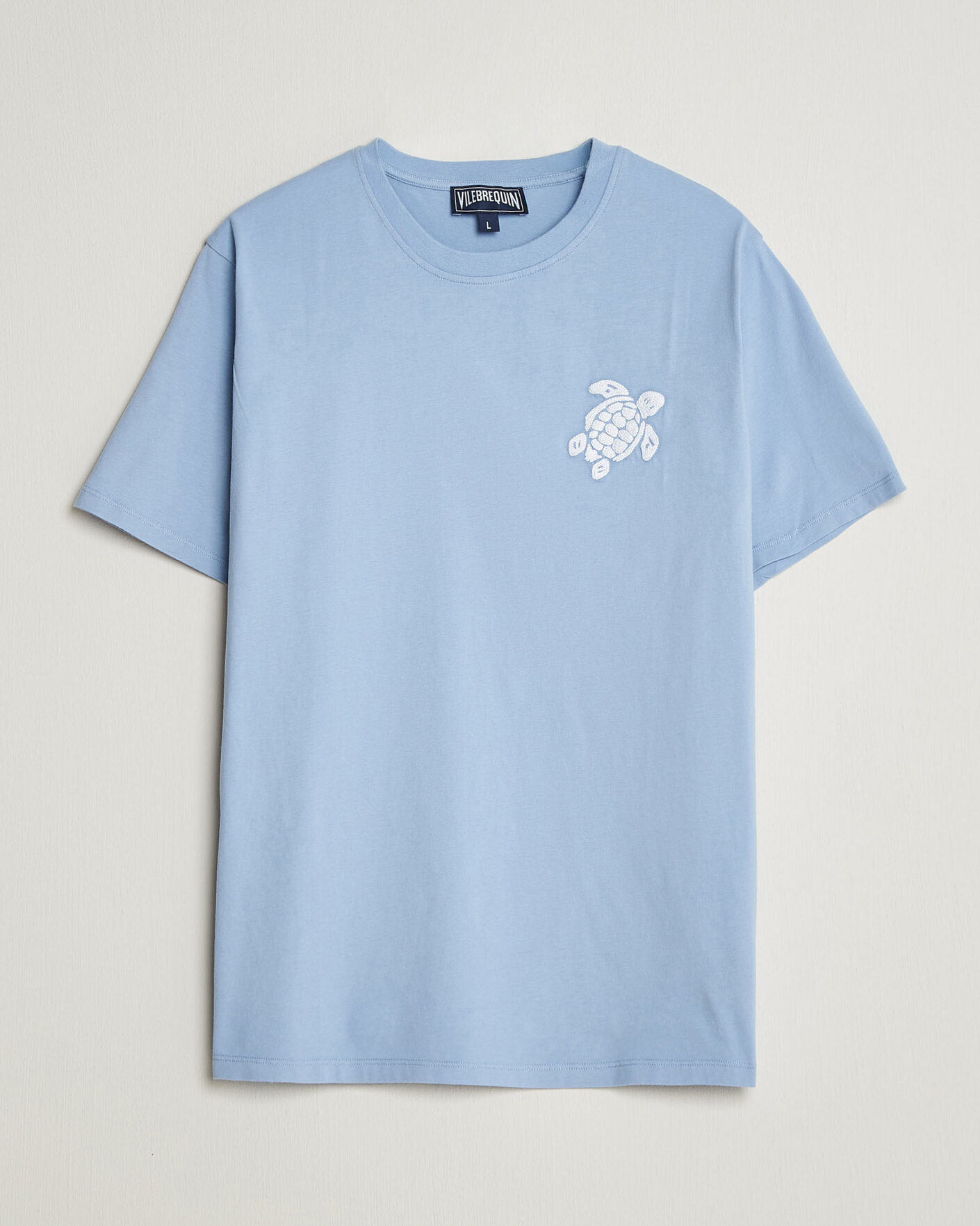 Hombres | Camisetas | Vilebrequin | Printed Crew Neck T-Shirt Cloudy Blue