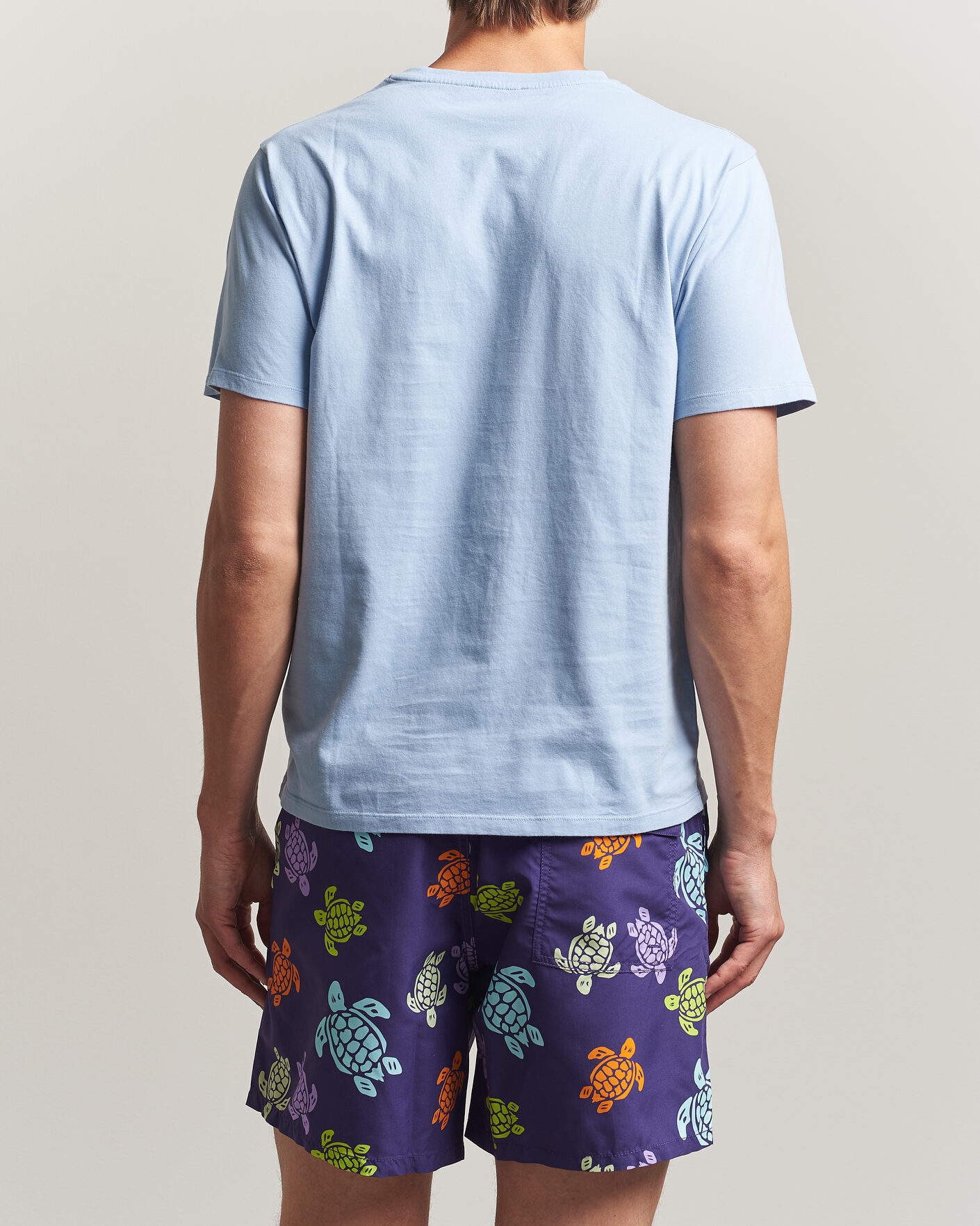 Hombres | Camisetas | Vilebrequin | Printed Crew Neck T-Shirt Cloudy Blue