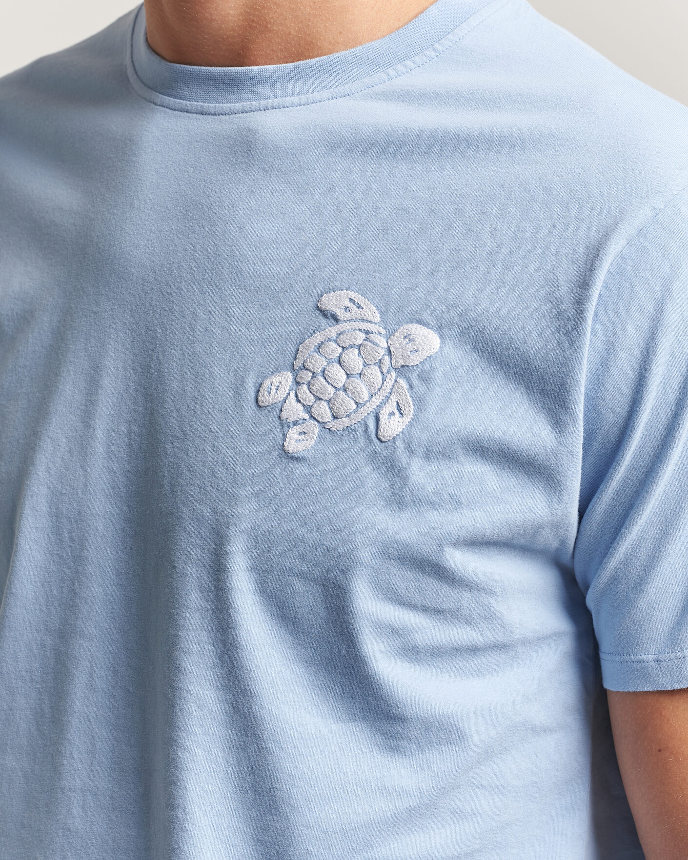 Hombres | Camisetas | Vilebrequin | Printed Crew Neck T-Shirt Cloudy Blue