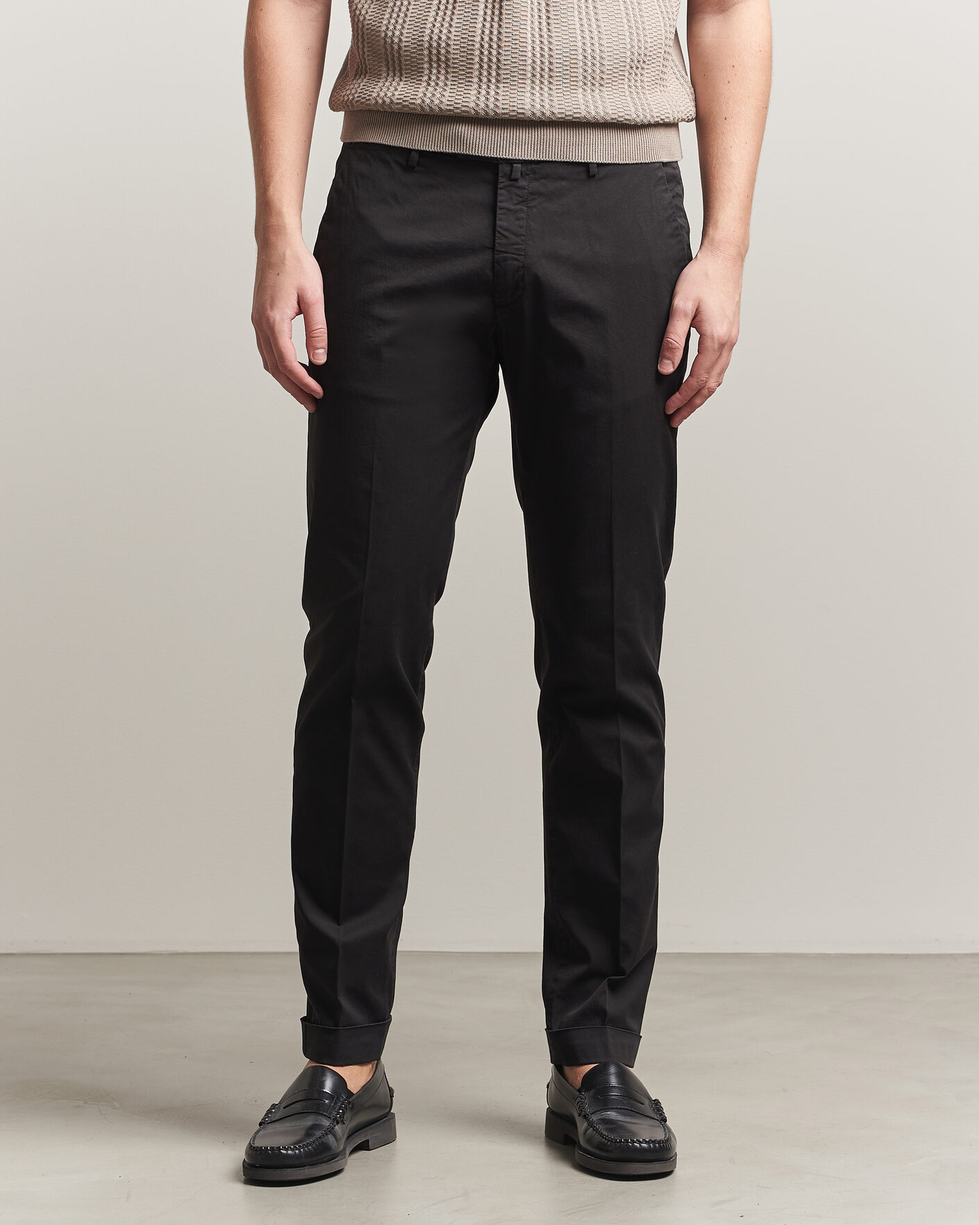 Hombres | Pantalones | Briglia 1949 | Slim Fit Cotton Chinos Black