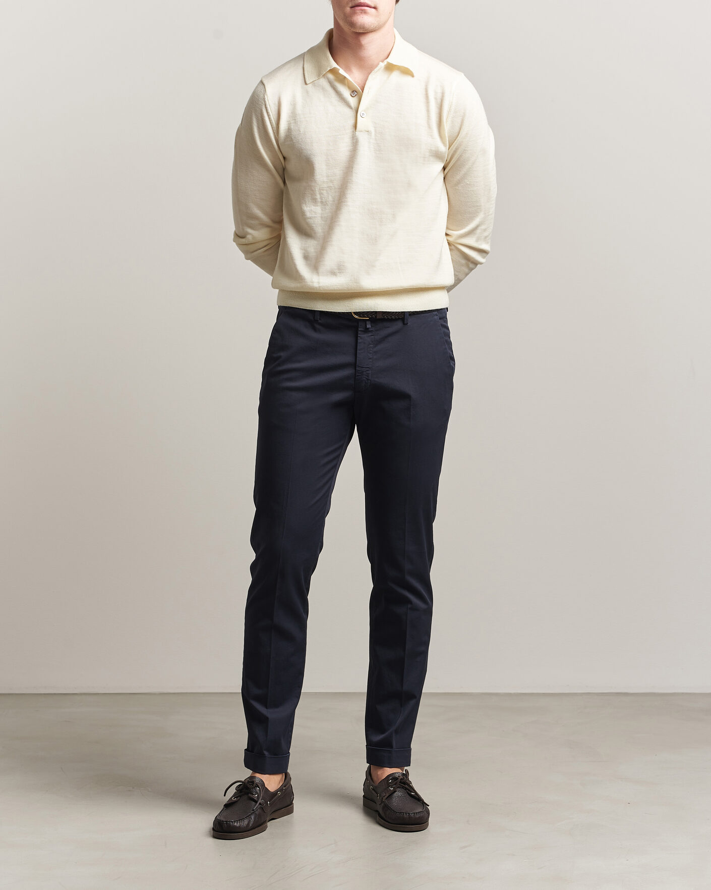 Hombres | Pantalones | Briglia 1949 | Slim Fit Cotton Chinos Navy