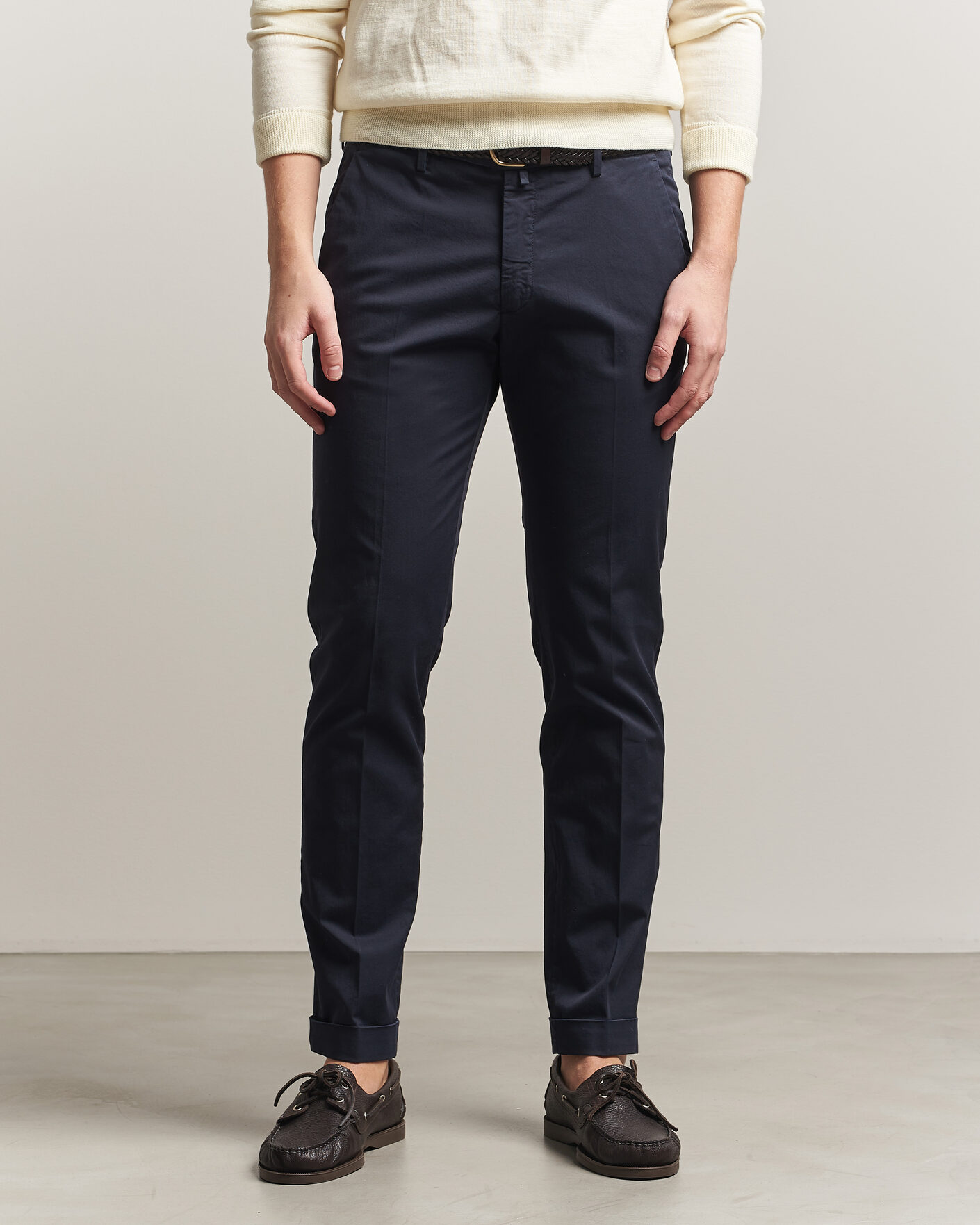 Hombres | Pantalones | Briglia 1949 | Slim Fit Cotton Chinos Navy