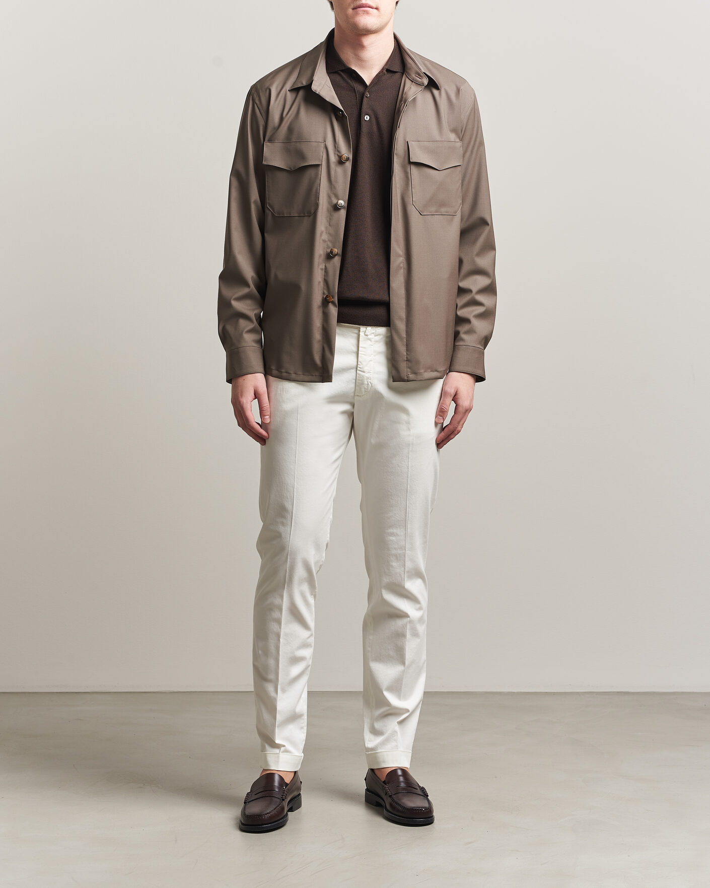 Hombres | Pantalones | Briglia 1949 | Slim Fit Cotton Chinos White