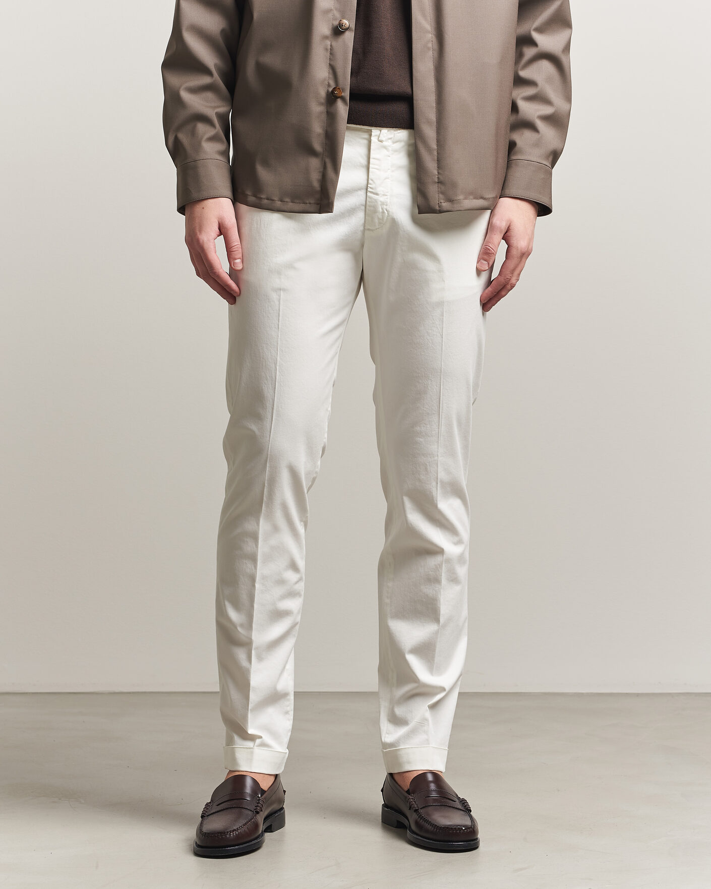 Hombres | Pantalones | Briglia 1949 | Slim Fit Cotton Chinos White