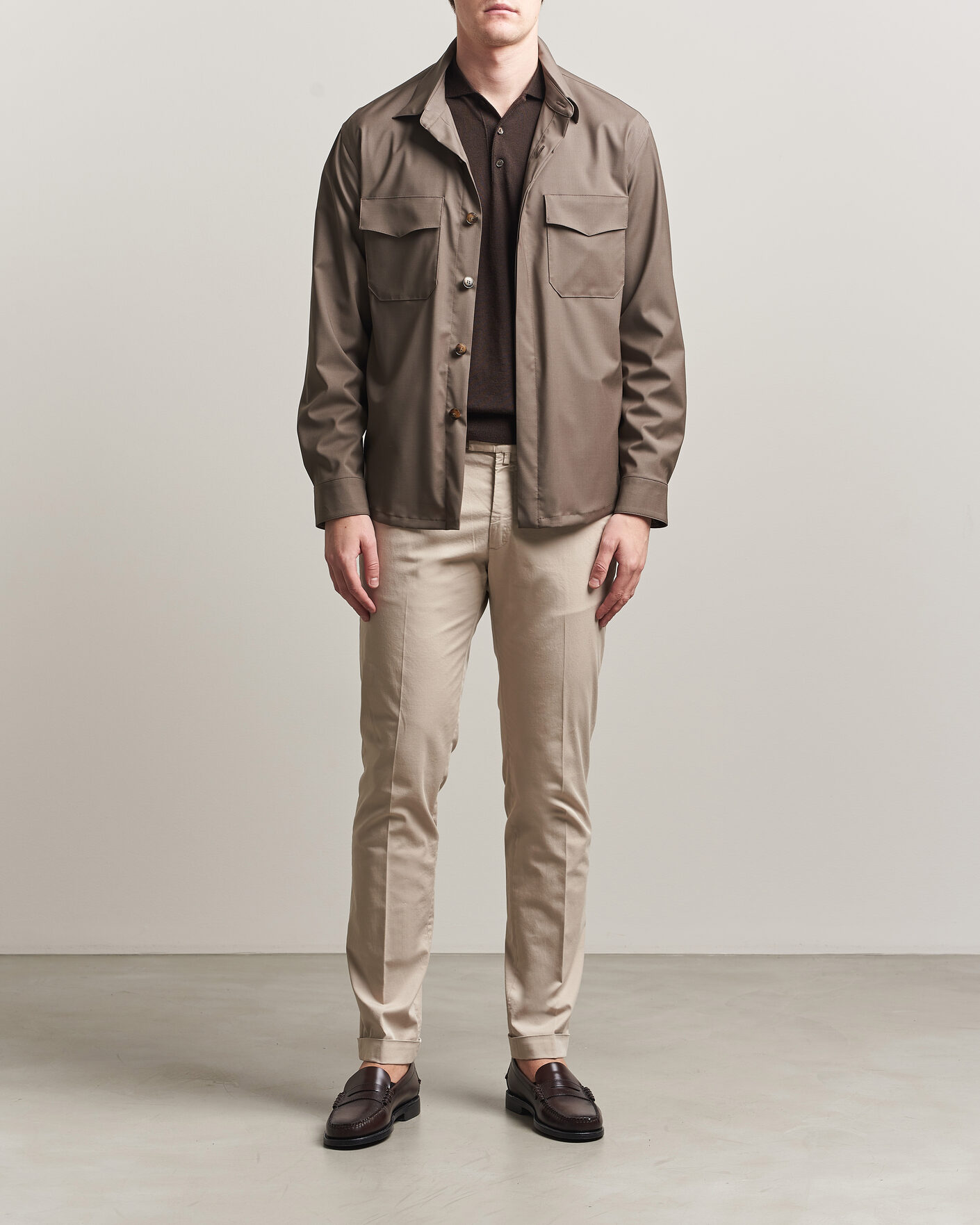 Hombres | Pantalones | Briglia 1949 | Slim Fit Cotton Chinos Beige