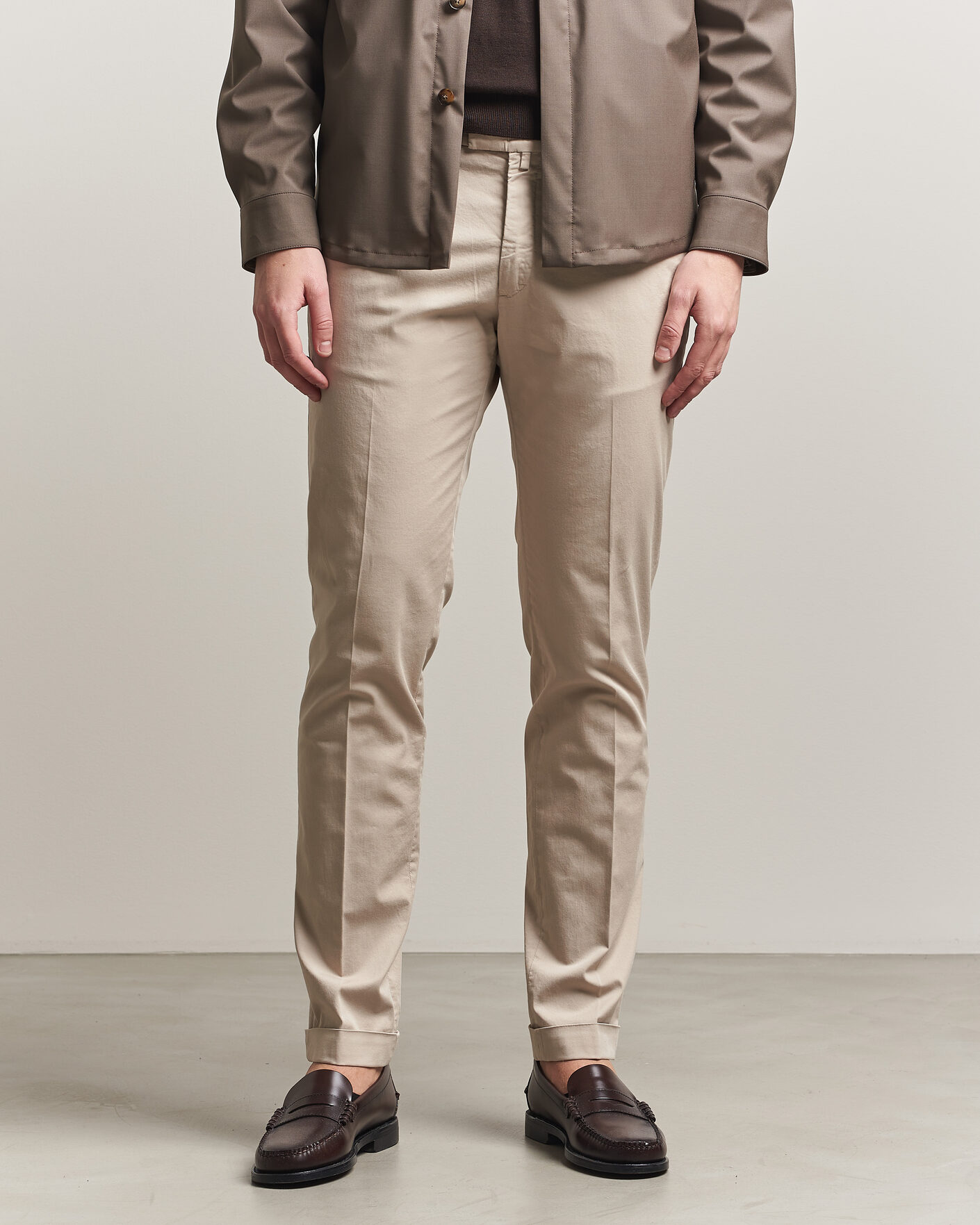 Hombres | Pantalones | Briglia 1949 | Slim Fit Cotton Chinos Beige