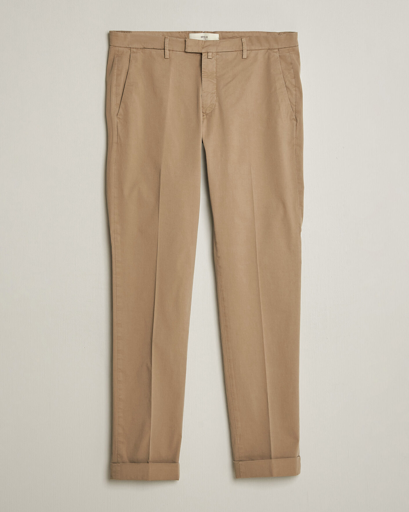 Hombres | Pantalones | Briglia 1949 | Slim Fit Cotton Chinos Taupe