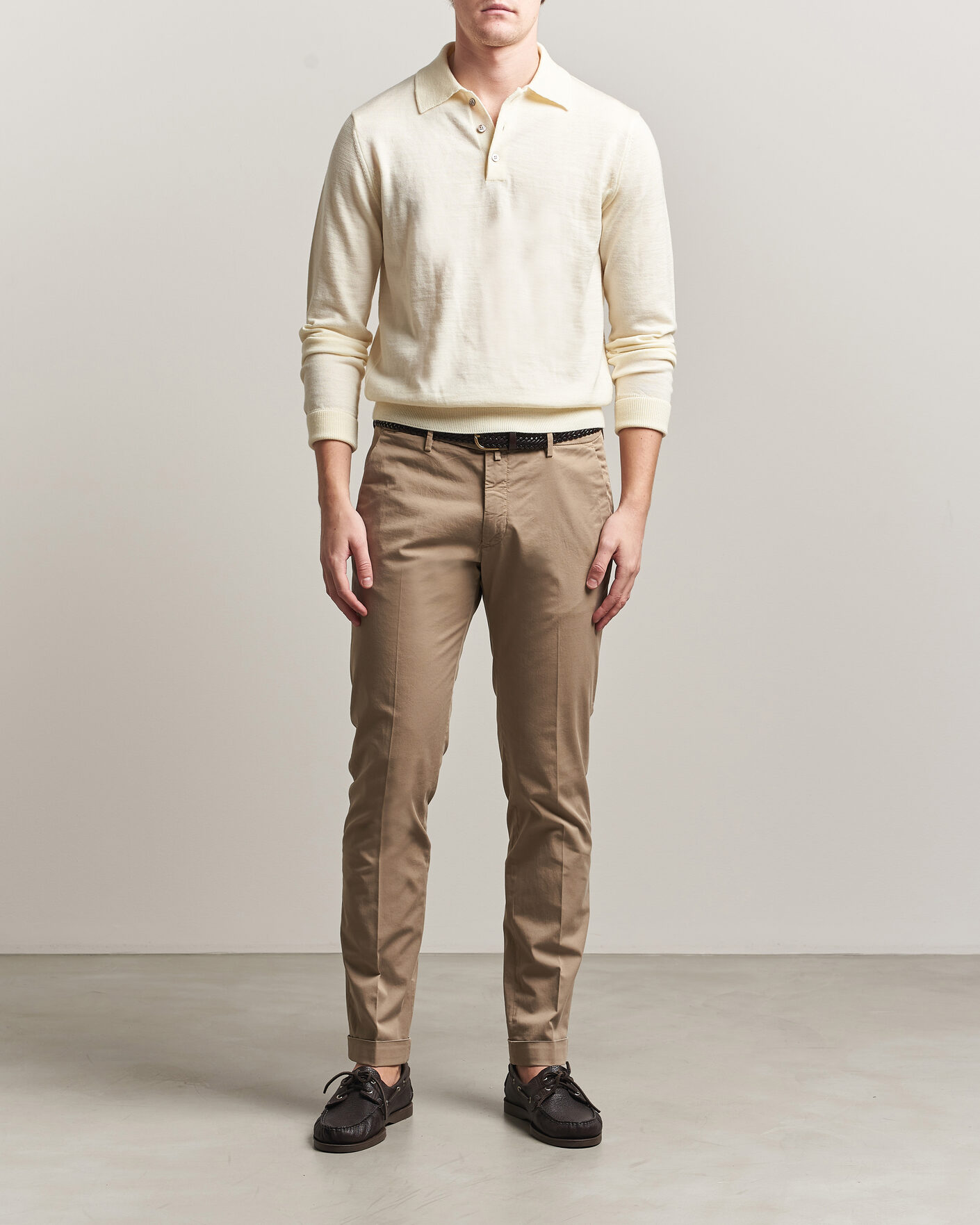 Hombres | Pantalones | Briglia 1949 | Slim Fit Cotton Chinos Taupe