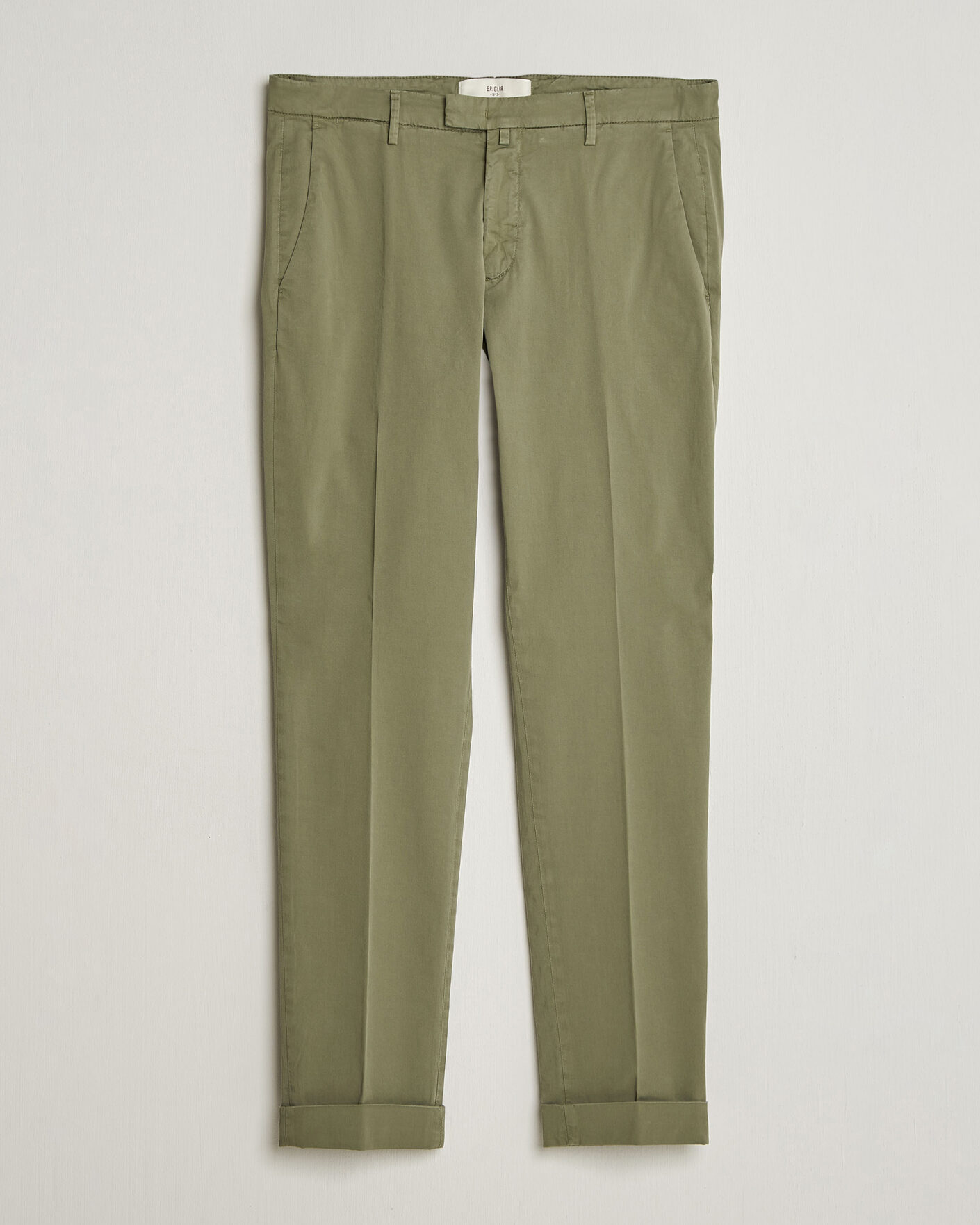 Hombres | Pantalones | Briglia 1949 | Slim Fit Cotton Chinos Olive
