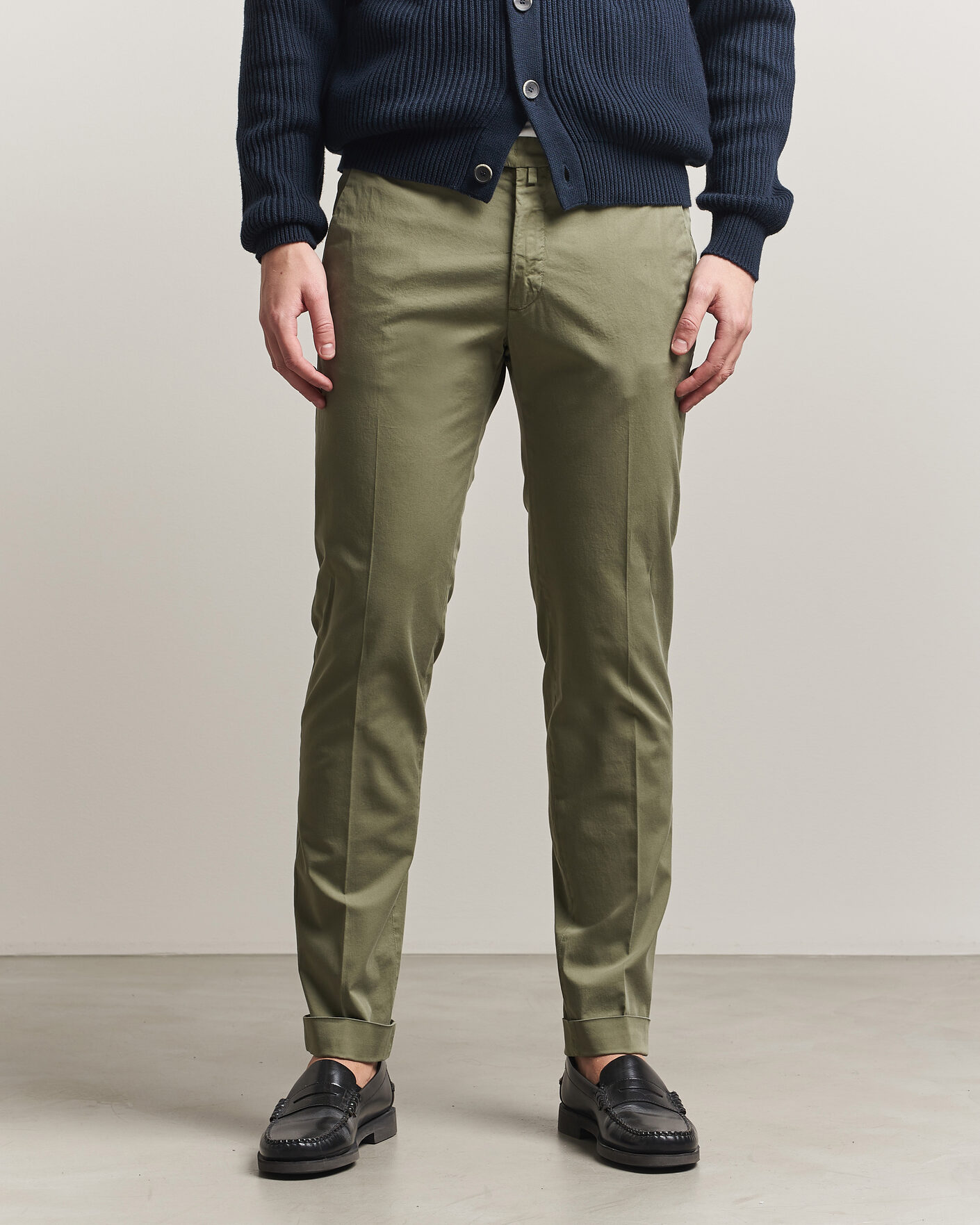 Hombres | Pantalones | Briglia 1949 | Slim Fit Cotton Chinos Olive
