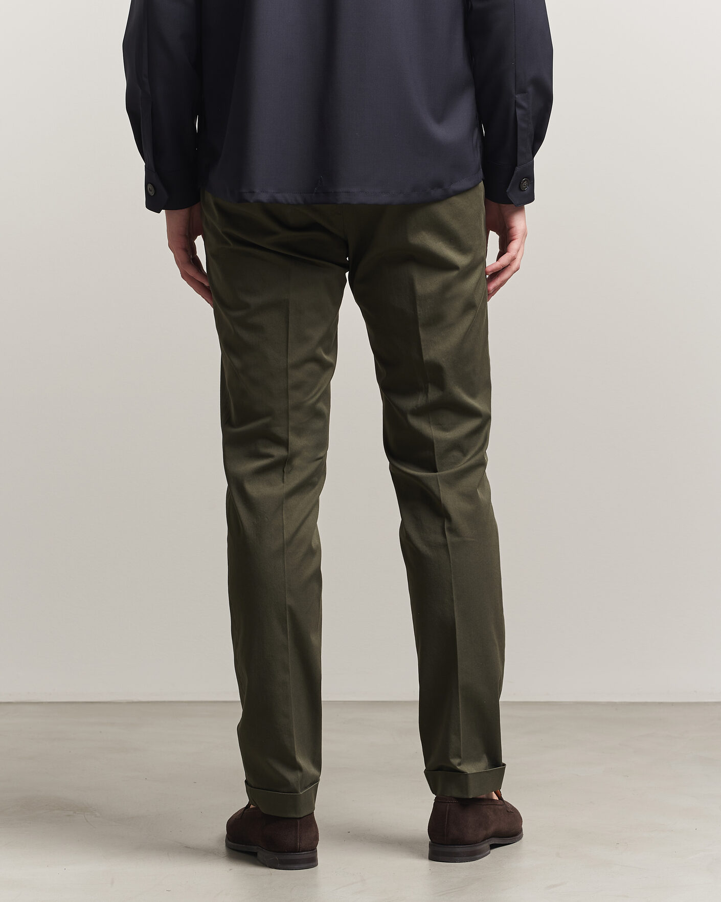 Hombres | Pantalones | Briglia 1949 | Slim Fit Cotton Chinos Dark Green