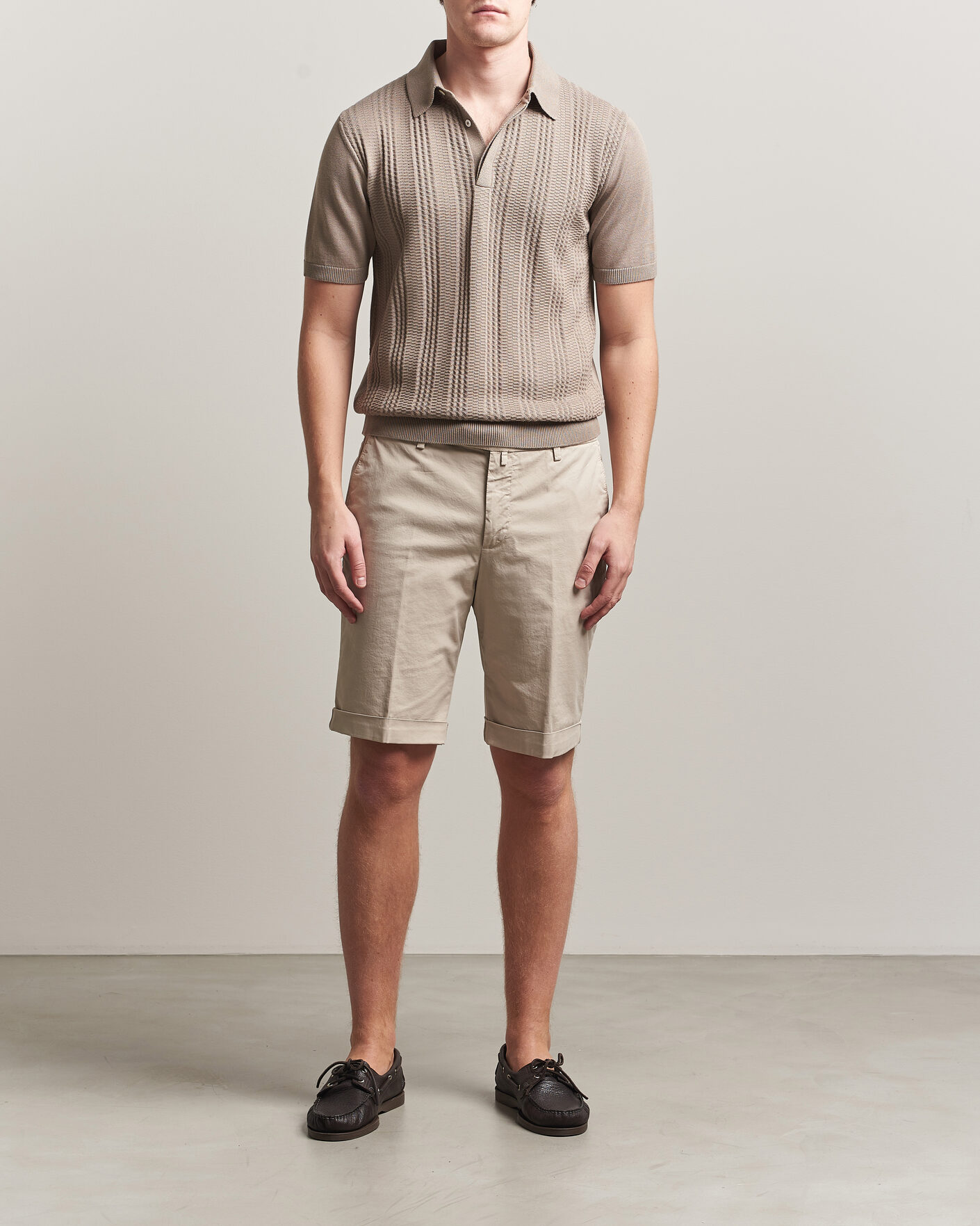 Hombres | Pantalones cortos | Briglia 1949 | Cotton Stretch Shorts Beige
