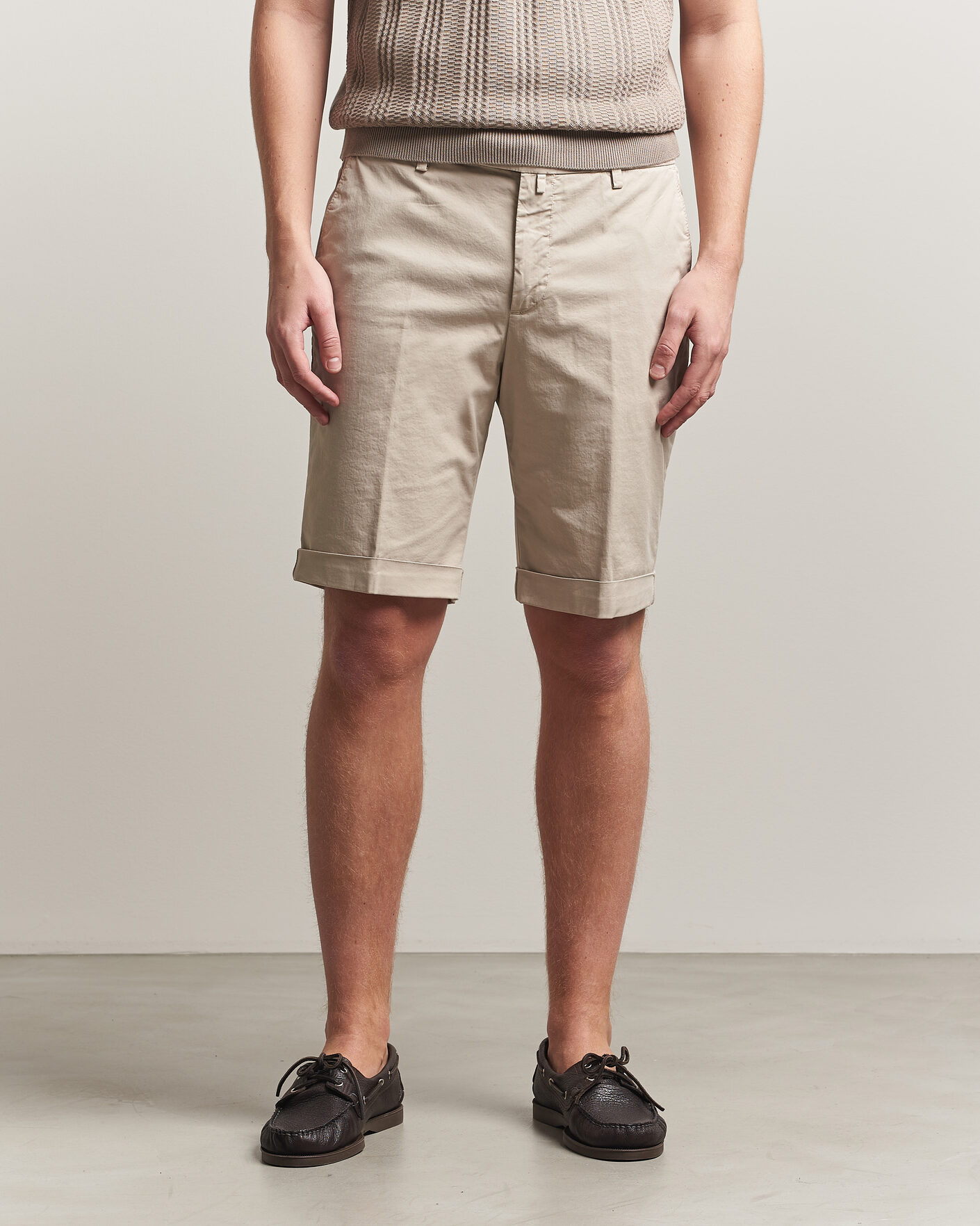 Hombres | Pantalones cortos | Briglia 1949 | Cotton Stretch Shorts Beige