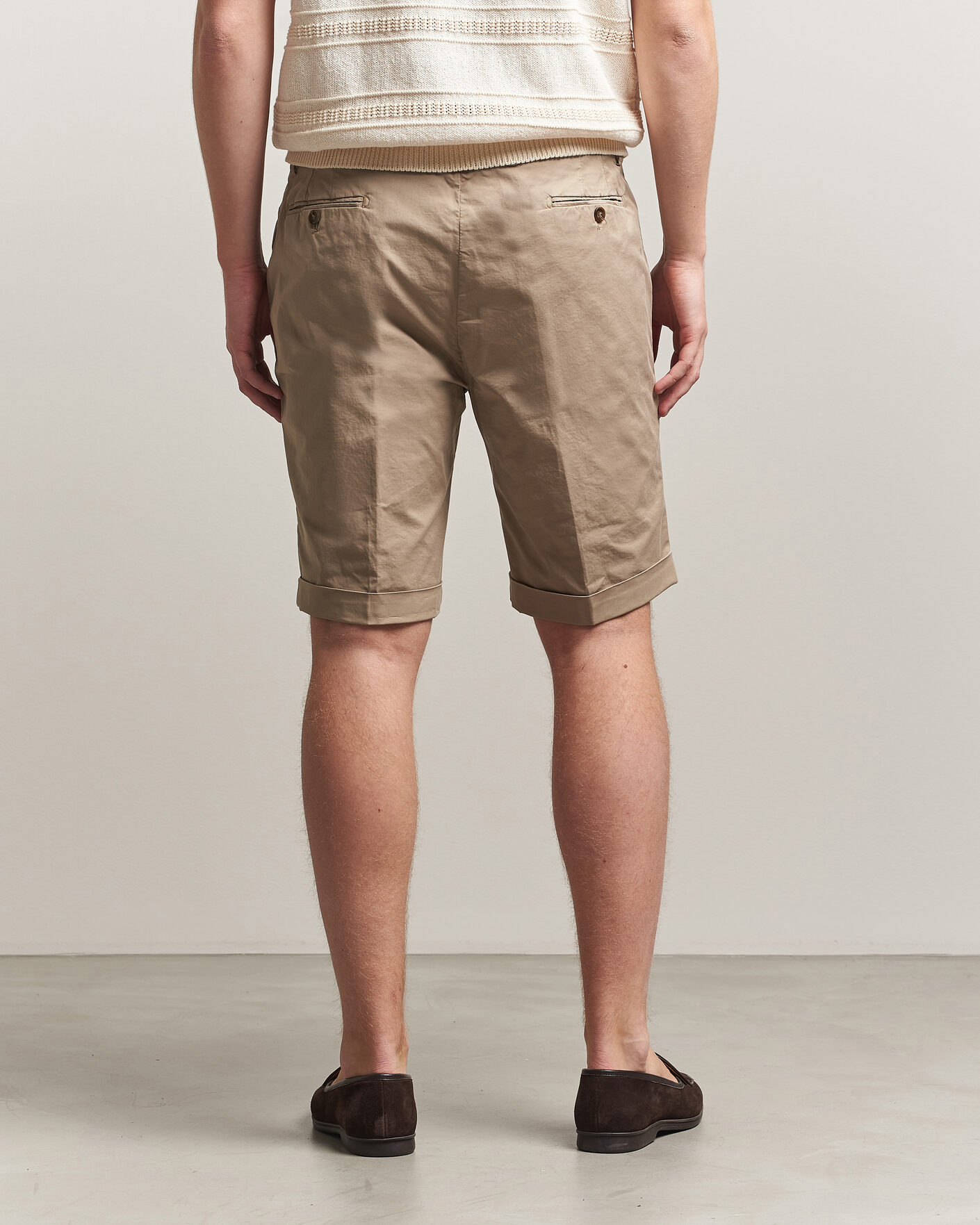 Hombres | Pantalones cortos | Briglia 1949 | Cotton Stretch Shorts Taupe