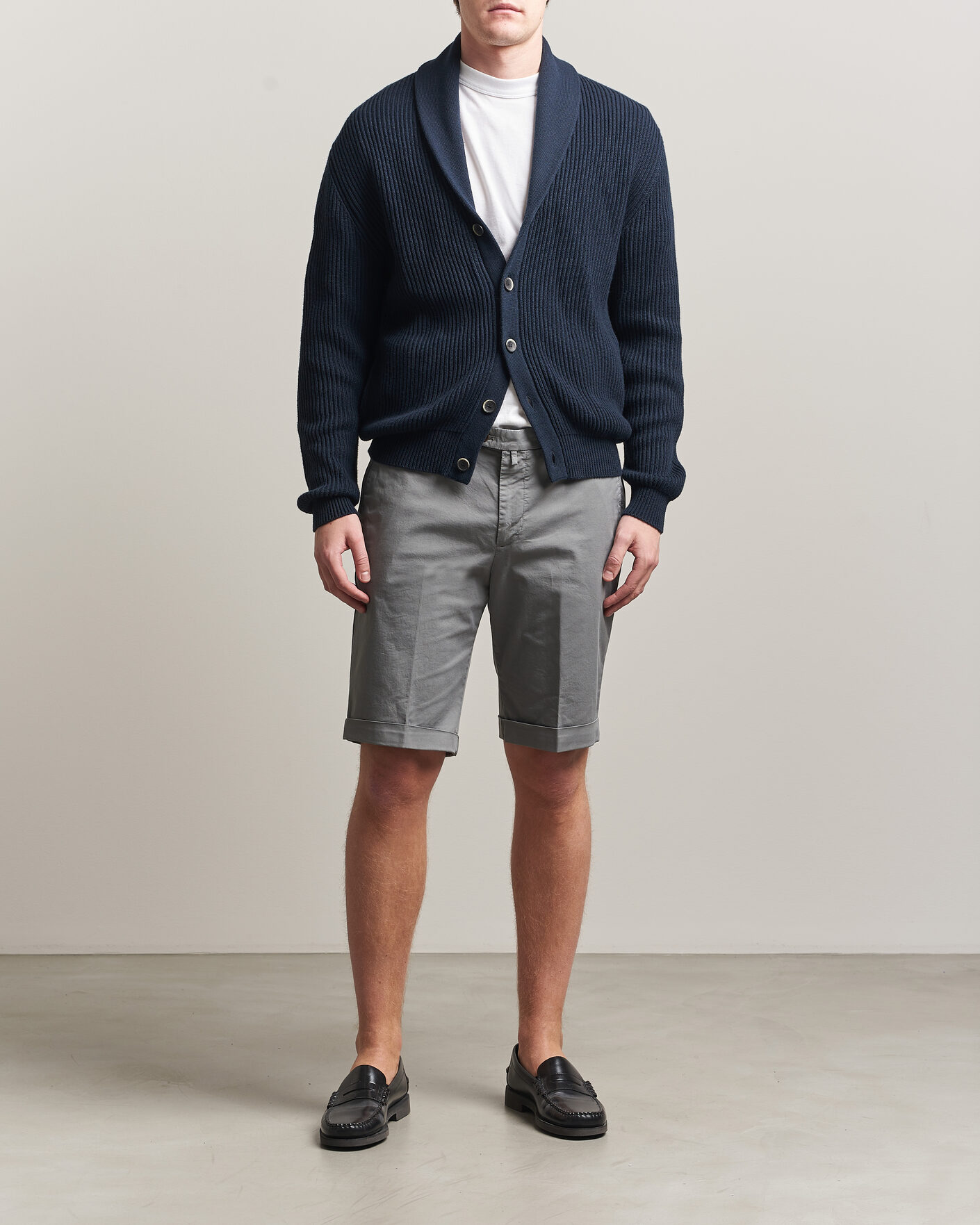 Hombres | Pantalones cortos | Briglia 1949 | Cotton Stretch Shorts Grey