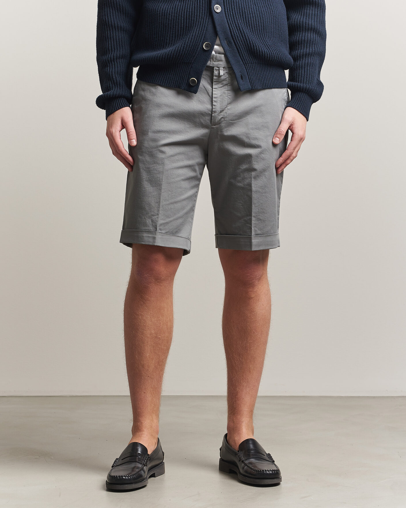 Hombres | Pantalones cortos | Briglia 1949 | Cotton Stretch Shorts Grey