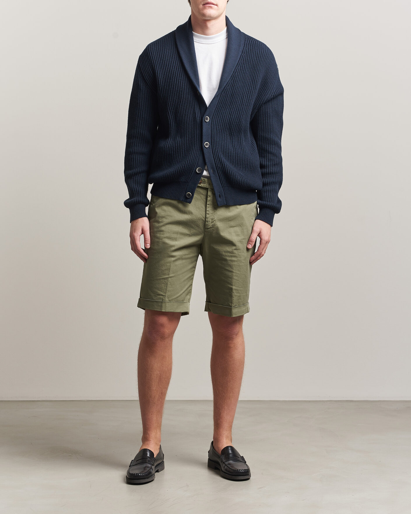 Hombres | Pantalones cortos | Briglia 1949 | Cotton Stretch Shorts Olive