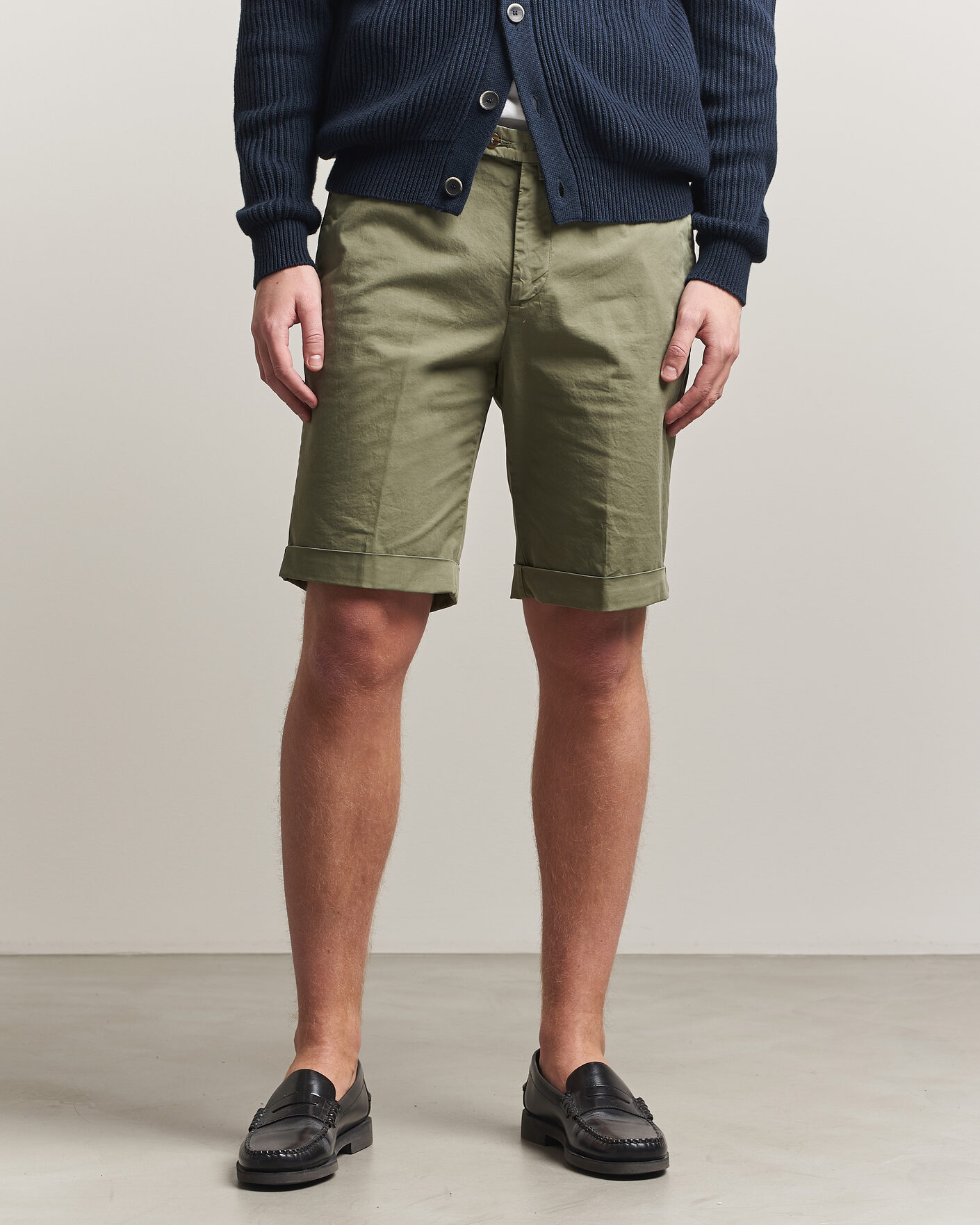 Hombres | Pantalones cortos | Briglia 1949 | Cotton Stretch Shorts Olive