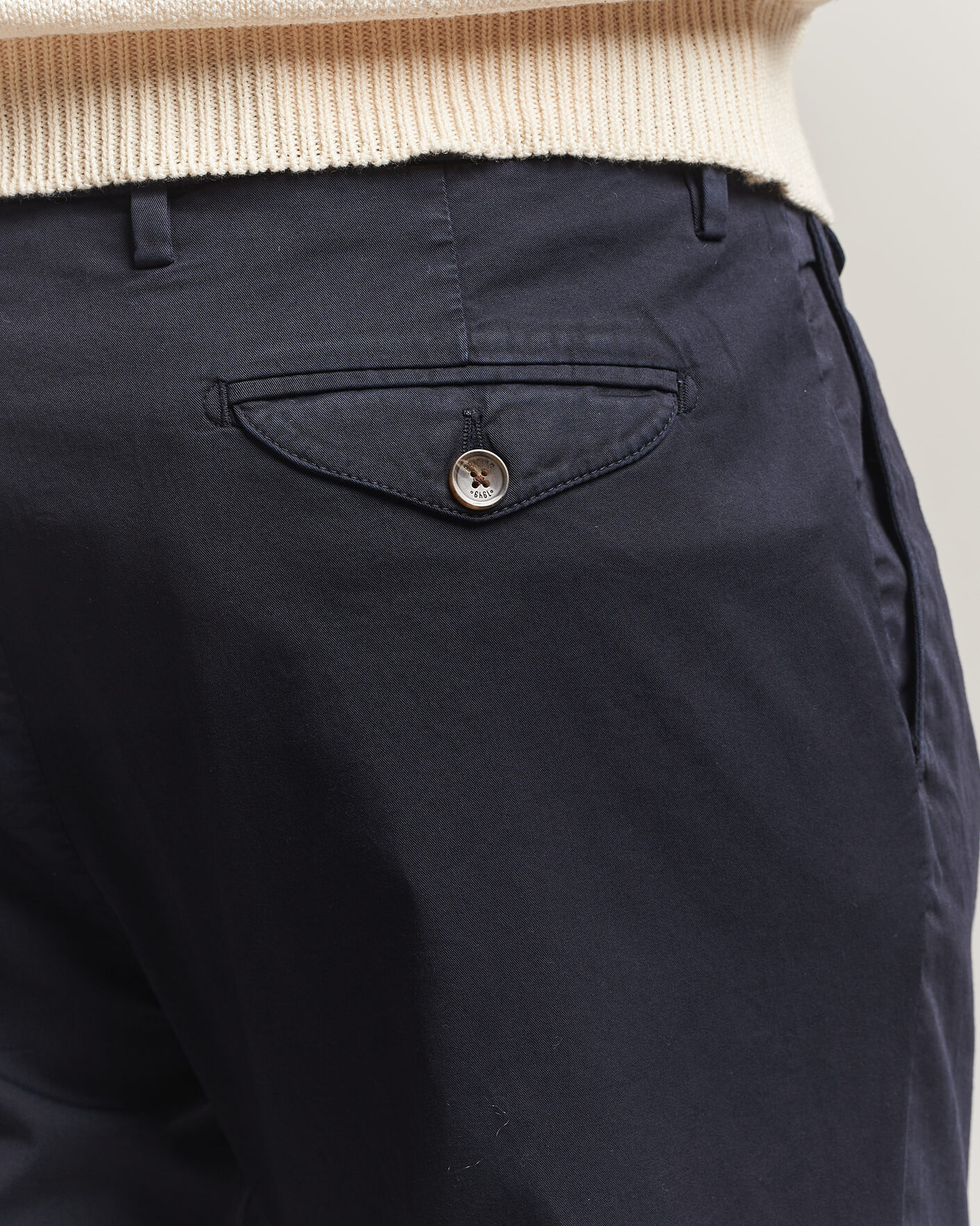 Hombres | Pantalones | Briglia 1949 | Easy Fit Pleated Cotton Stretch Chino Navy