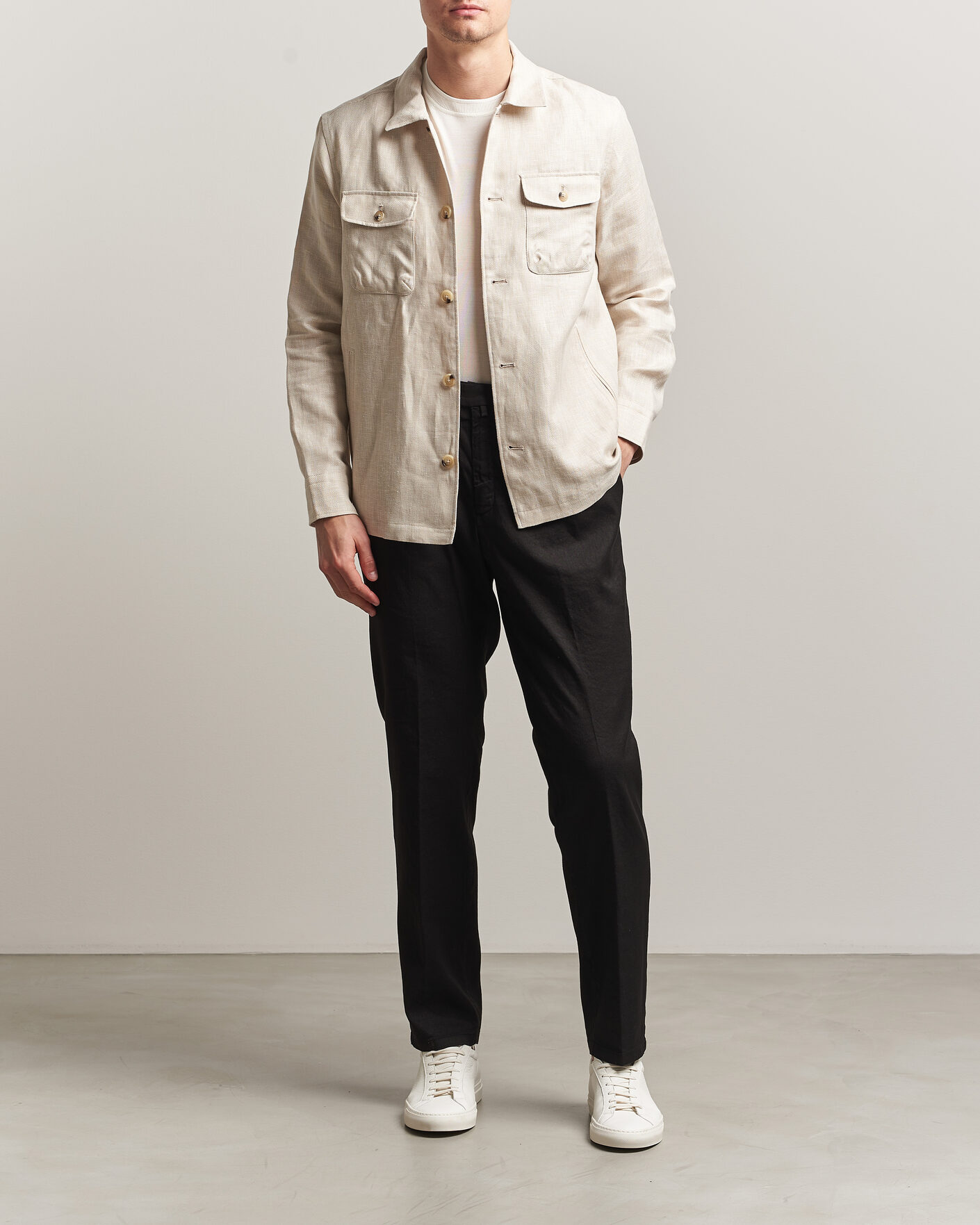 Hombres | Pantalones | Briglia 1949 | Pleated Linen Trousers Black