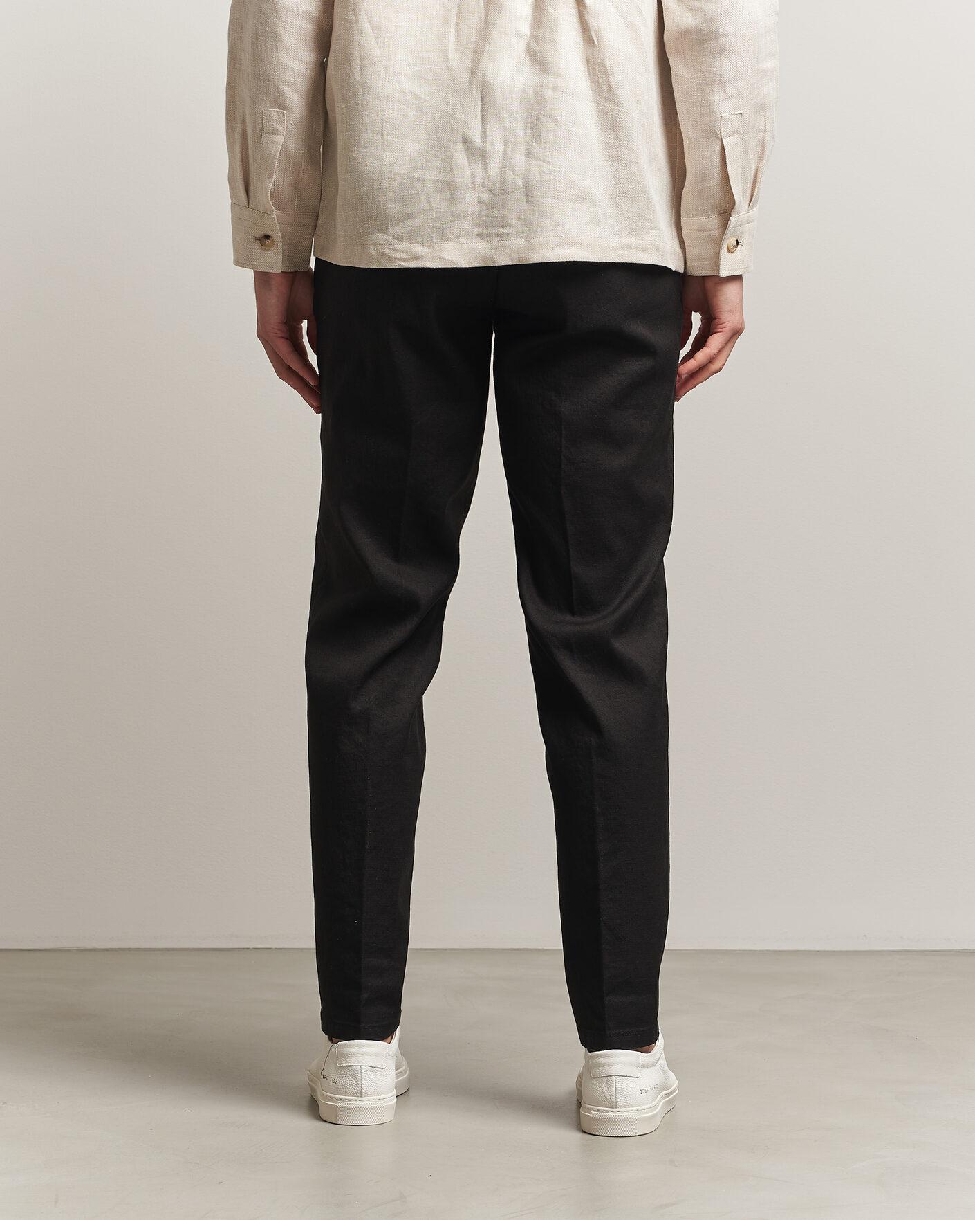 Hombres | Pantalones | Briglia 1949 | Pleated Linen Trousers Black
