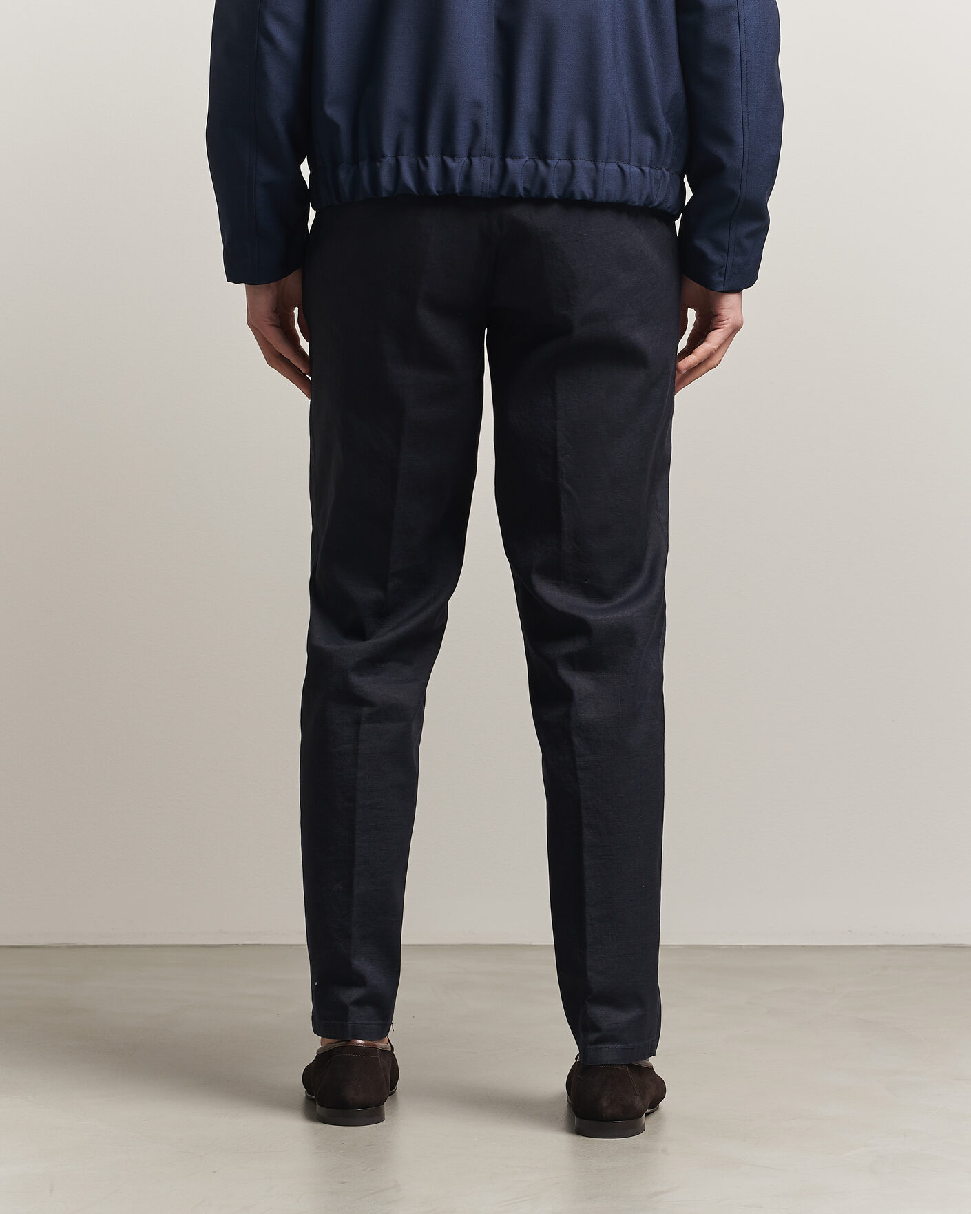 Hombres | Pantalones | Briglia 1949 | Pleated Linen Trousers Navy