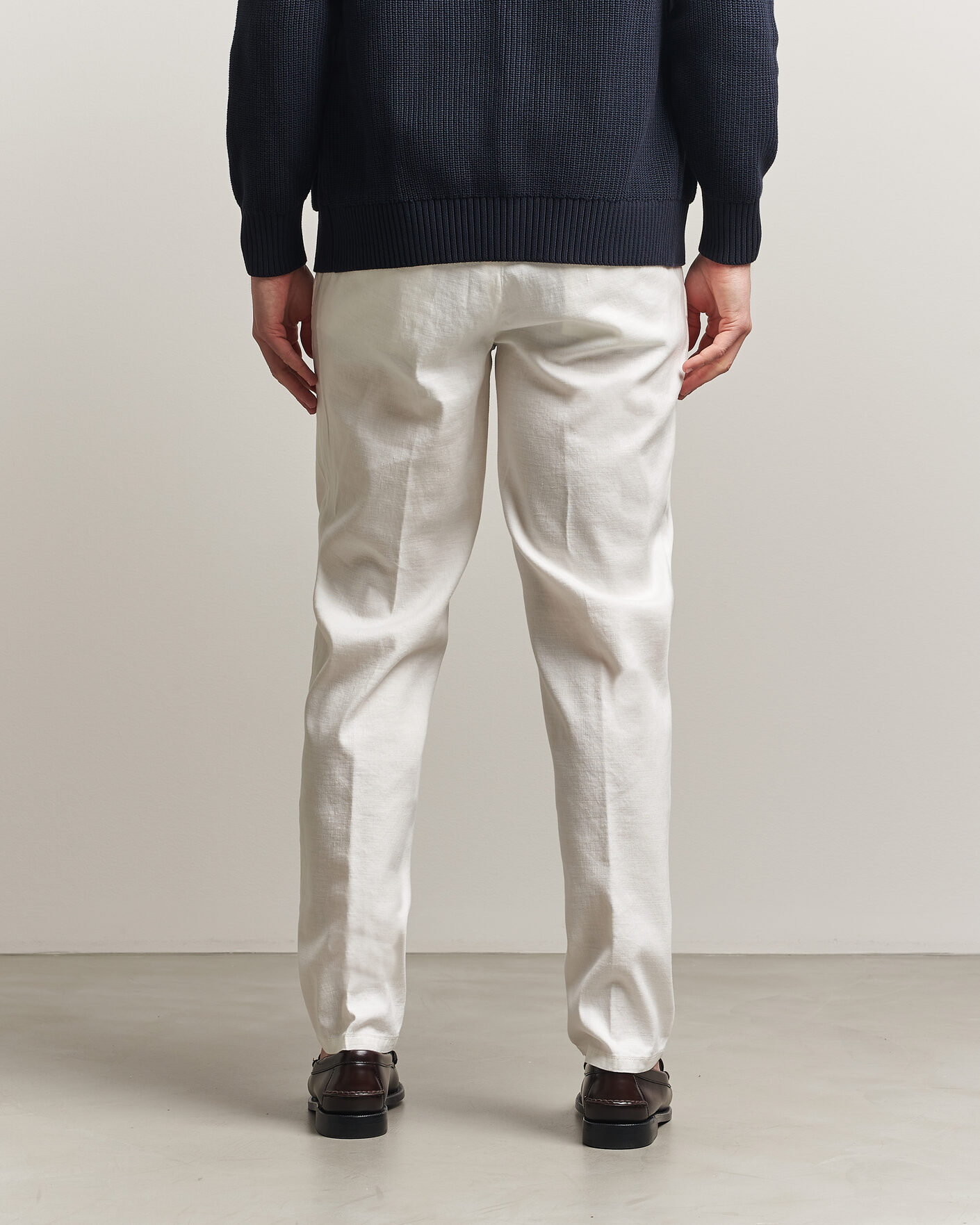 Hombres | Pantalones | Briglia 1949 | Pleated Linen Trousers Cream