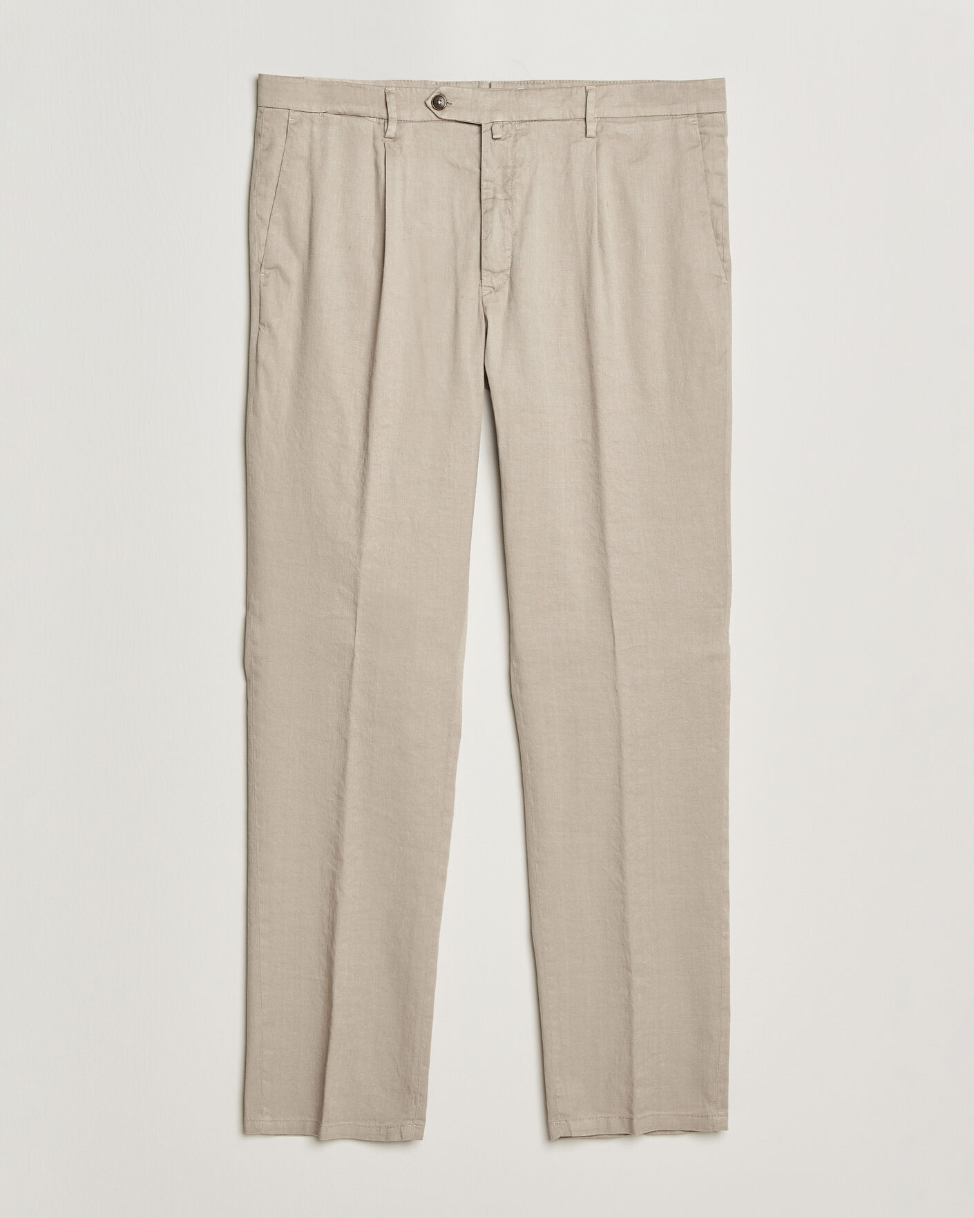 Hombres | Pantalones | Briglia 1949 | Pleated Linen Trousers Beige