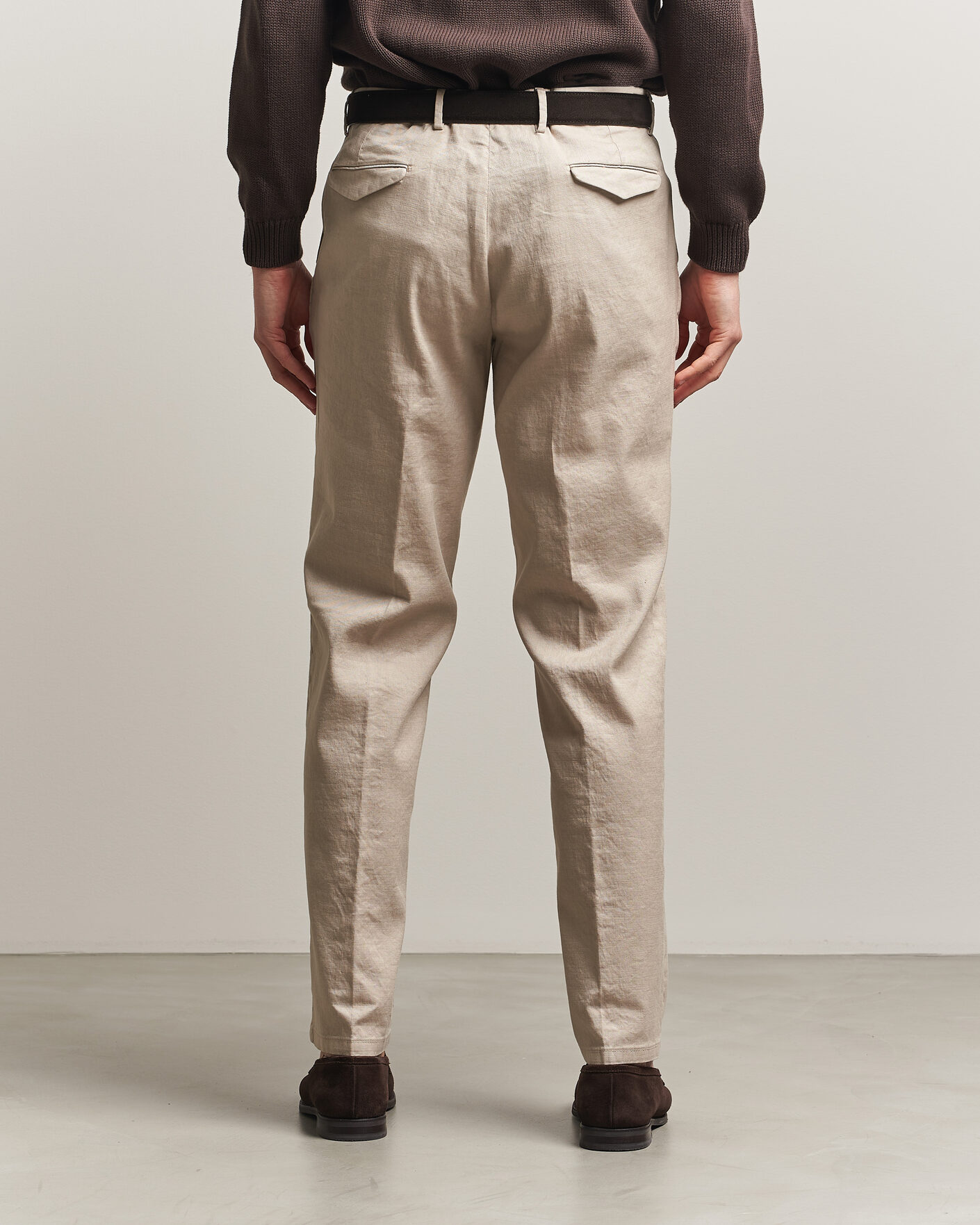 Hombres | Pantalones | Briglia 1949 | Pleated Linen Trousers Beige