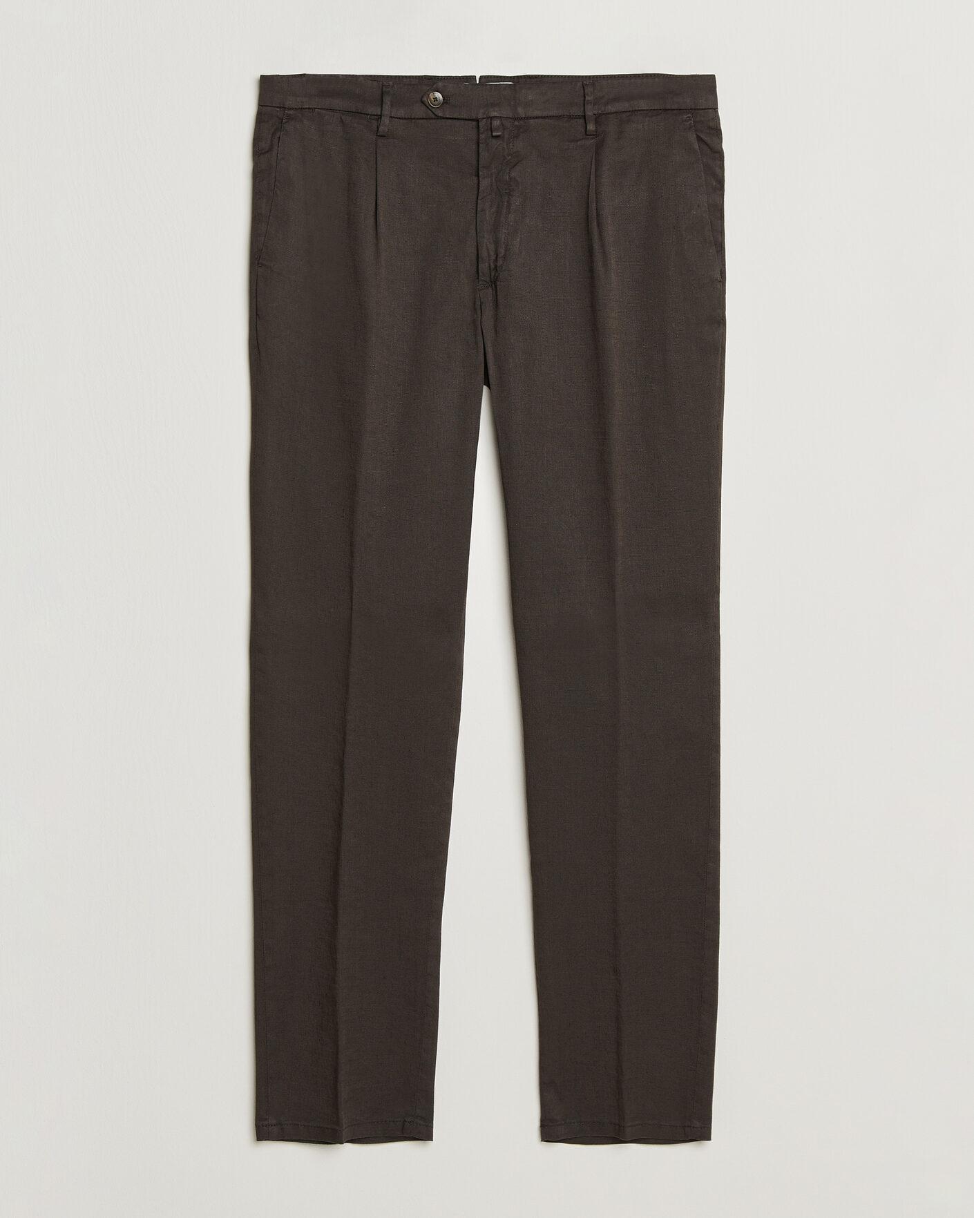 Hombres | Pantalones | Briglia 1949 | Pleated Linen Trousers Brown