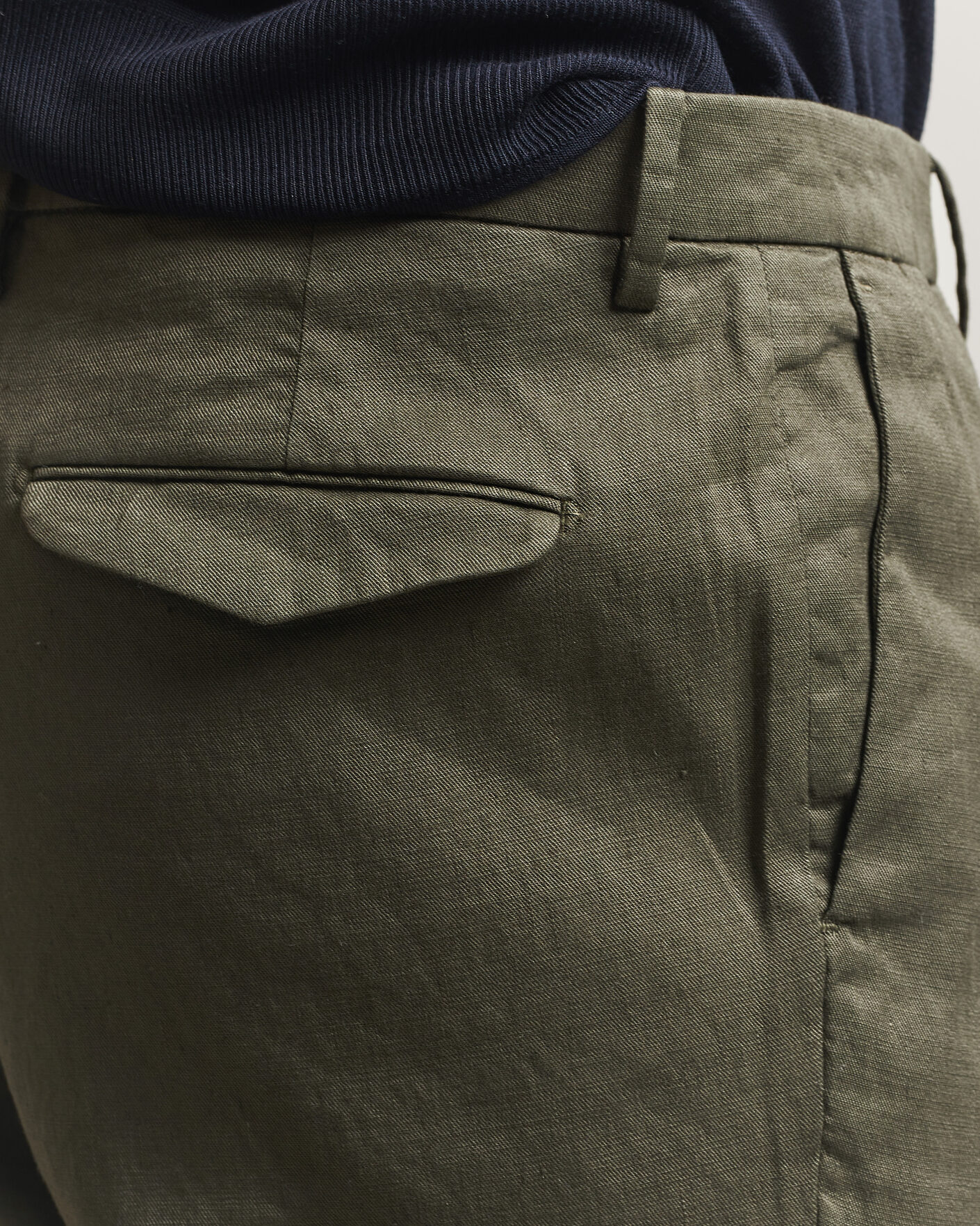 Hombres | Pantalones | Briglia 1949 | Pleated Linen Trousers Olive