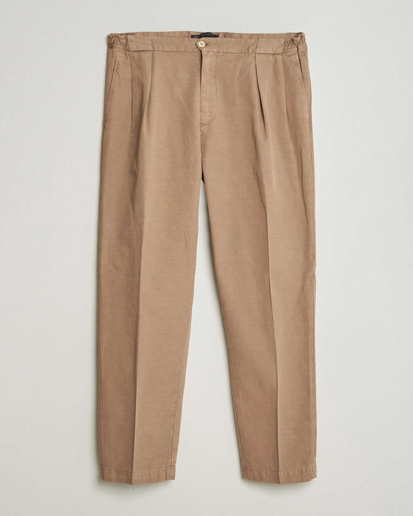 Hombres | Pantalones | Briglia 1949 | Portobello Loose Fit Cotton/Linen Trousers Beige