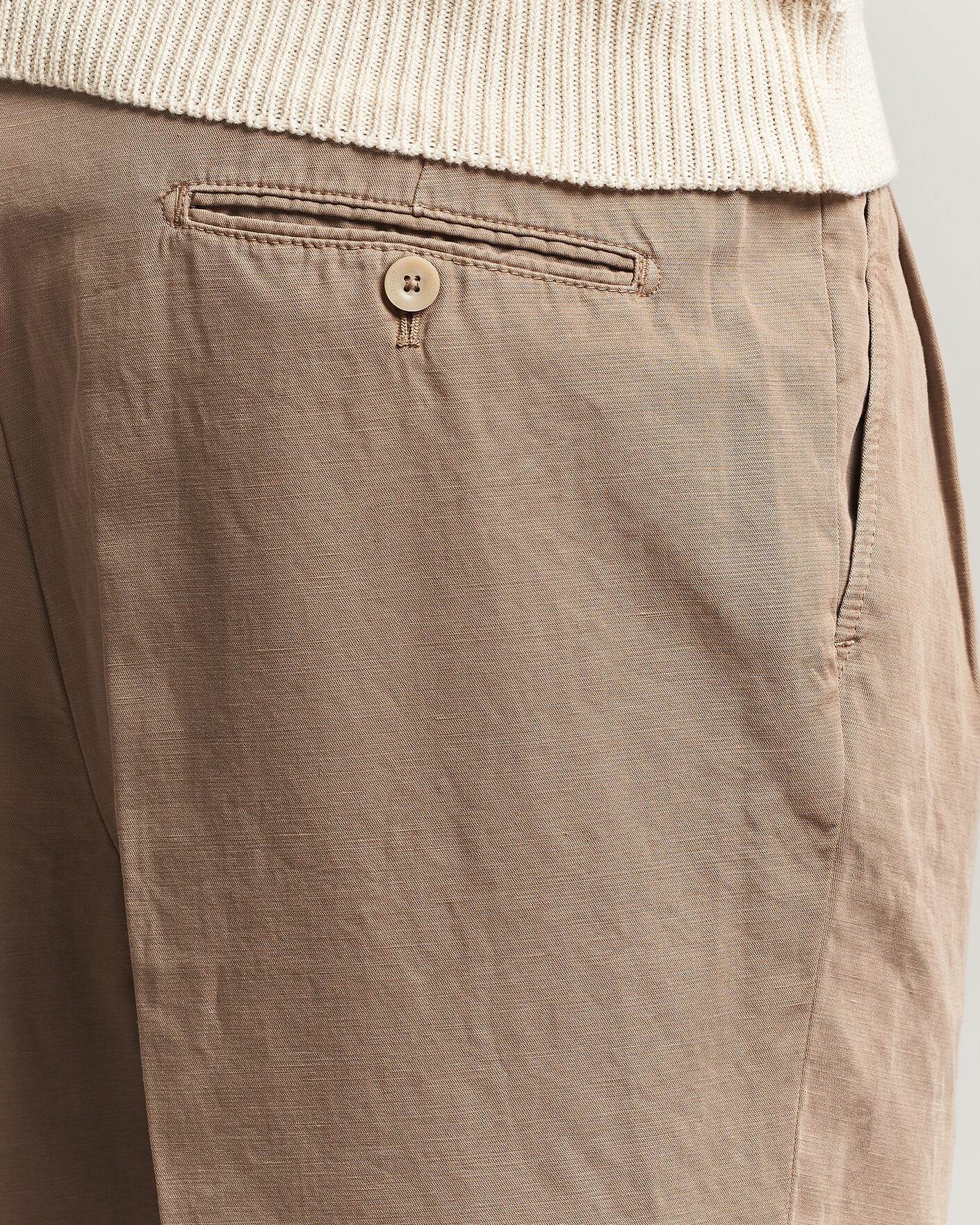Hombres | Pantalones | Briglia 1949 | Portobello Loose Fit Cotton/Linen Trousers Beige