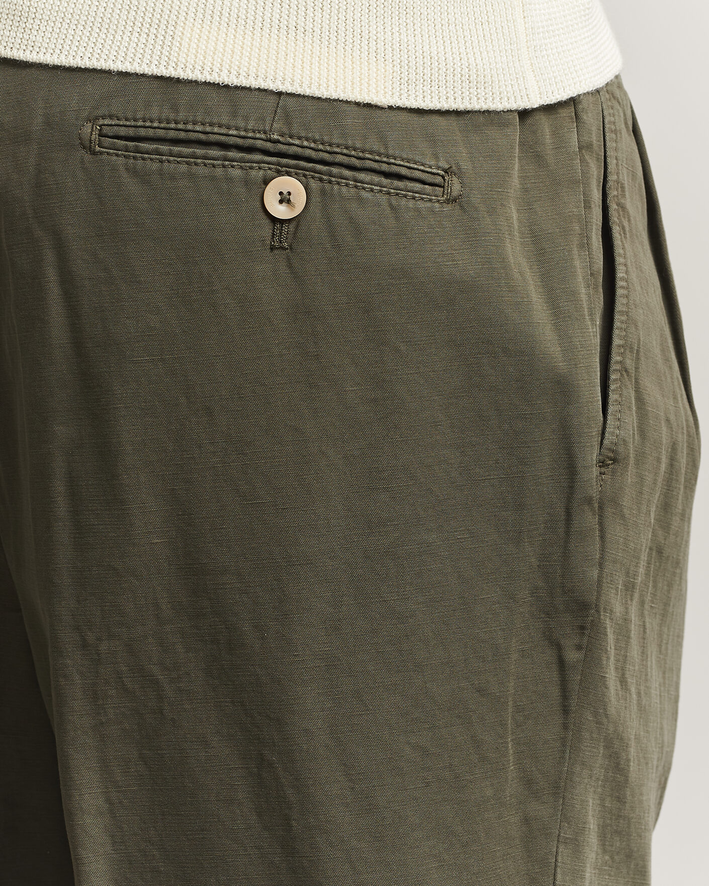 Hombres | Pantalones | Briglia 1949 | Portobello Loose Fit Cotton/Linen Trousers Olive