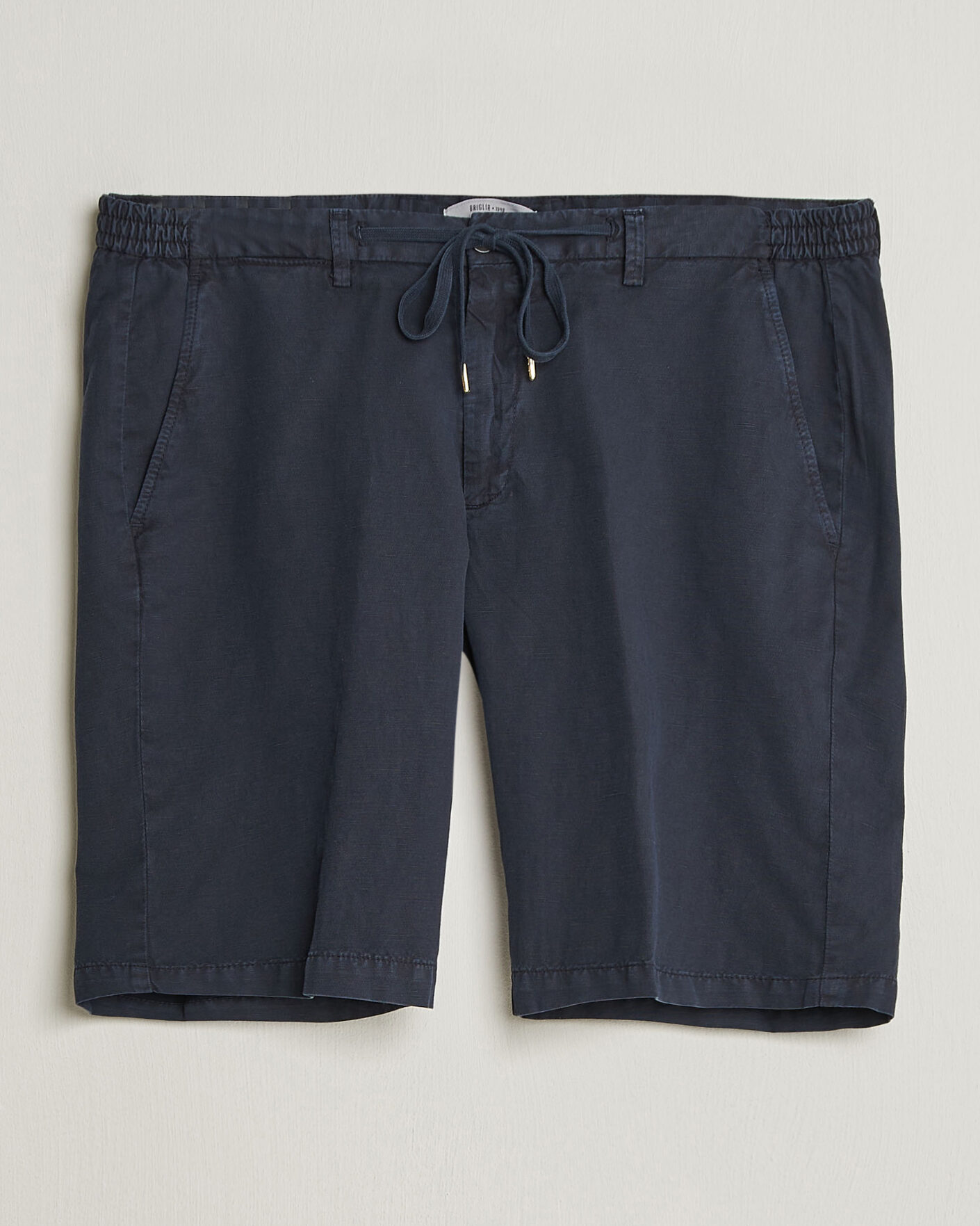 Hombres | Pantalones cortos | Briglia 1949 | Cotton/Linen Drawstring Shorts Navy