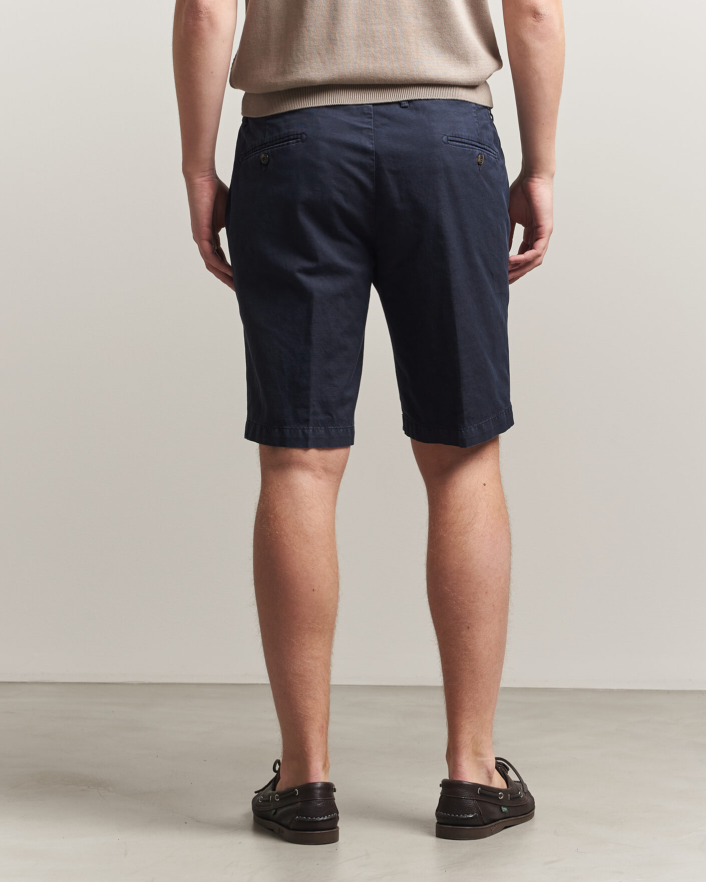 Hombres | Pantalones cortos | Briglia 1949 | Cotton/Linen Drawstring Shorts Navy