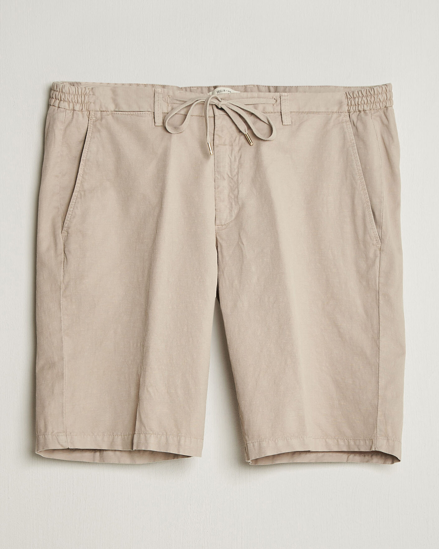 Hombres | Pantalones cortos | Briglia 1949 | Cotton/Linen Drawstring Shorts Beige
