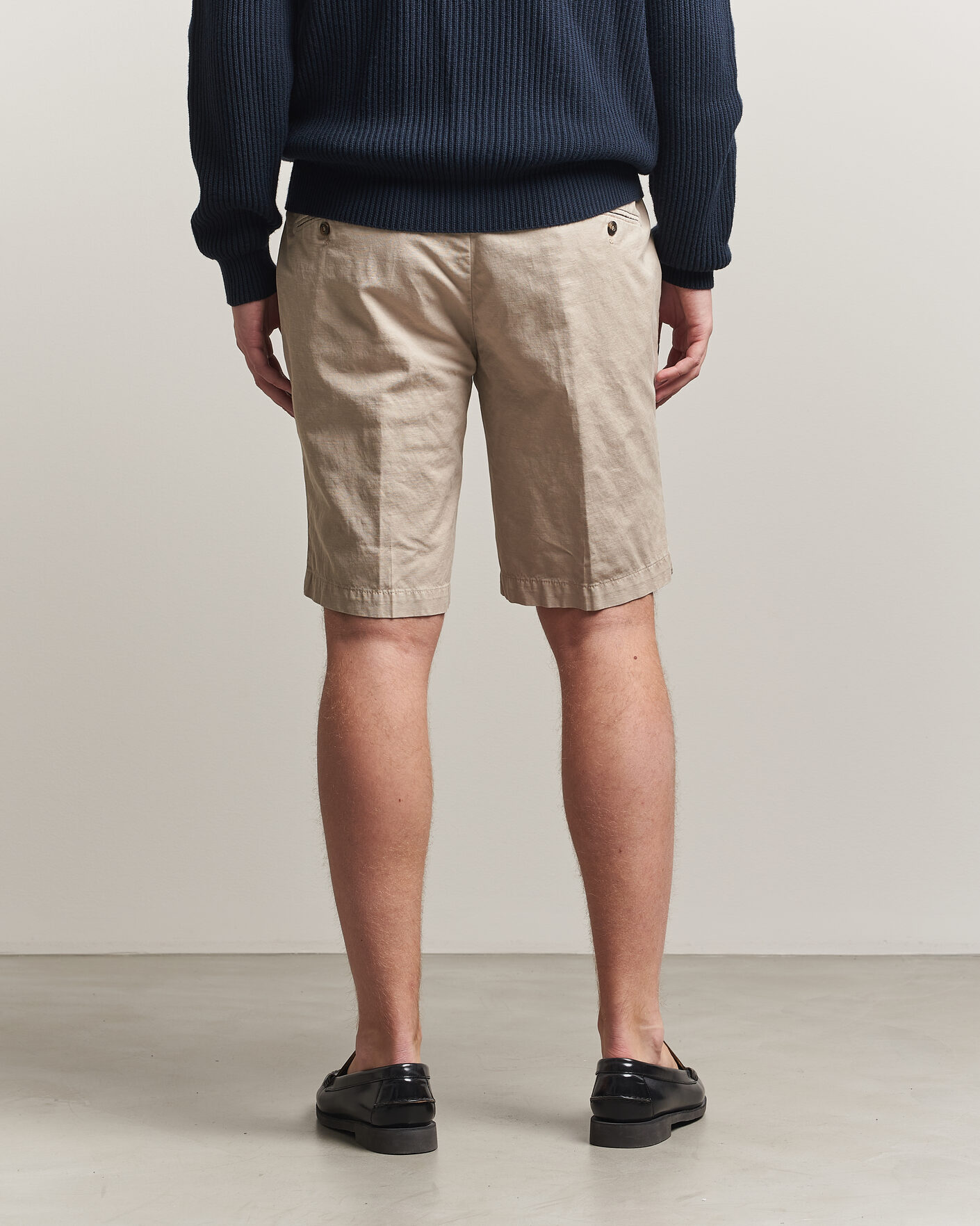 Hombres | Pantalones cortos | Briglia 1949 | Cotton/Linen Drawstring Shorts Beige