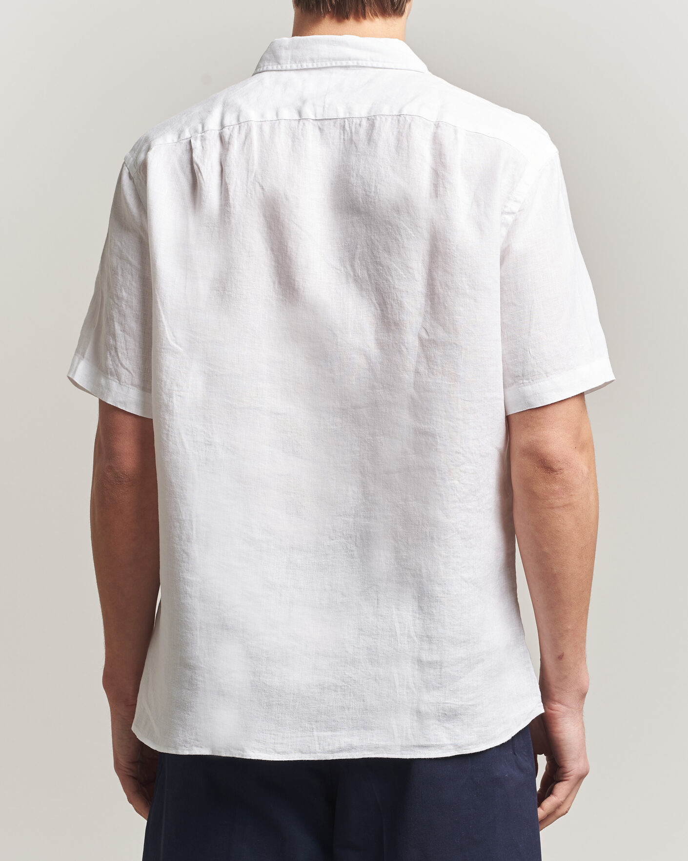 Hombres | Camisas | Charles Tyrwhitt | Pure Linen Short Sleeve Slim Fit Shirt White